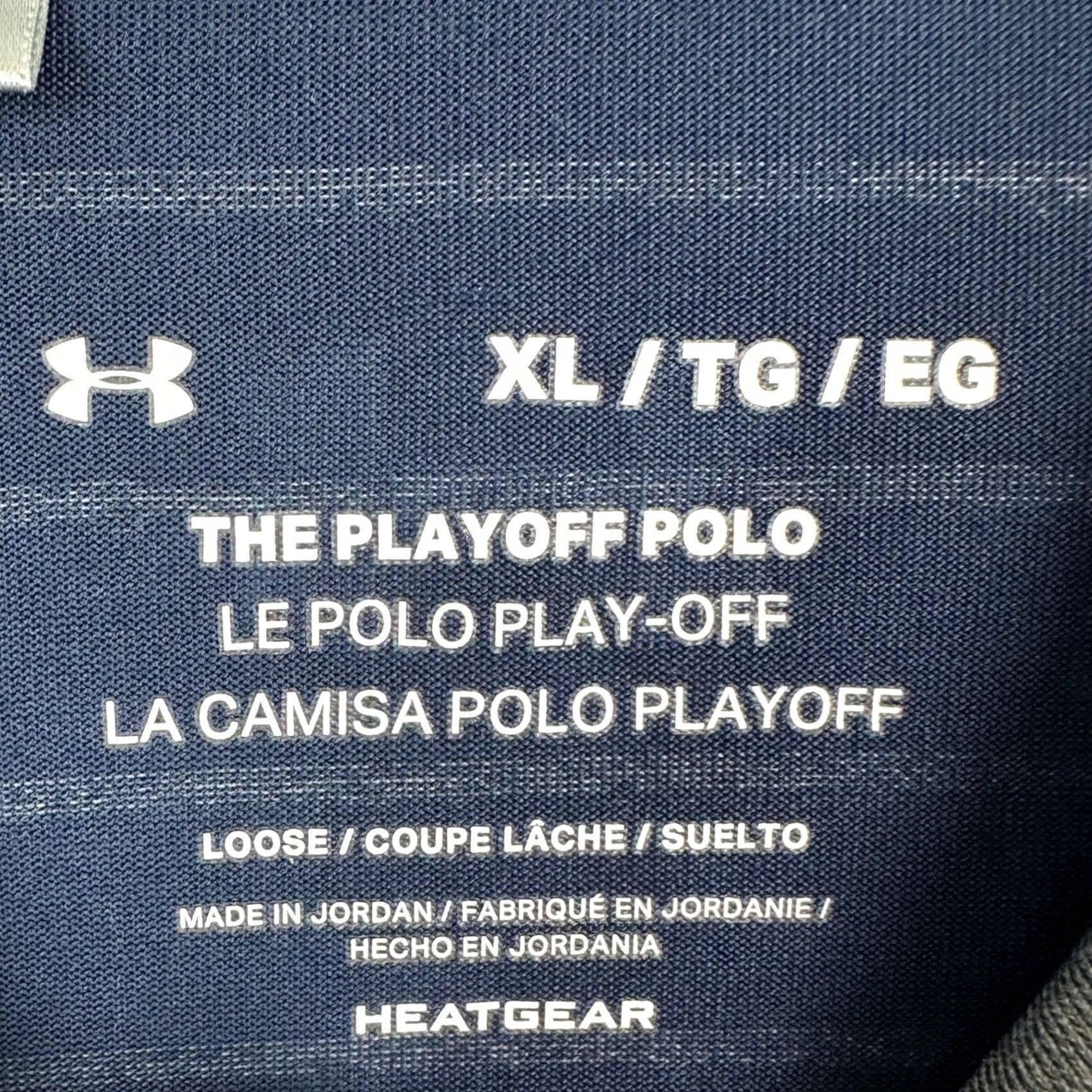 Under Armour Under Armour Playoff Polo Shirt Mens XL Navy Blue Striped HeatGear Golf Rugby EUC Size US XL / EU 56 / 4 - 4 Thumbnail