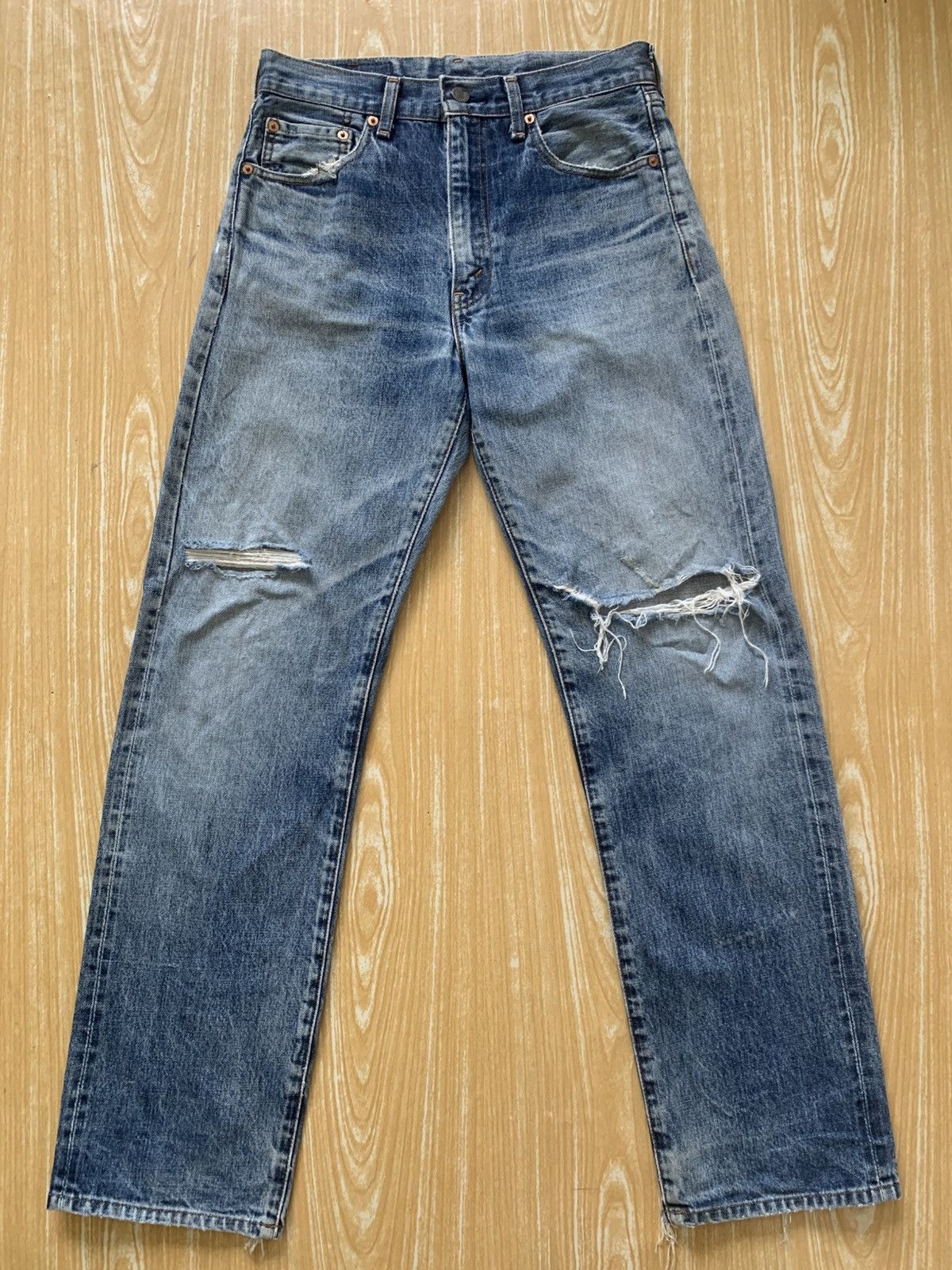 Levi's Rare.. Distressed Levi’s 502 Big E Made In Japan Size US 28 / EU 44 - 2 Thumbnail