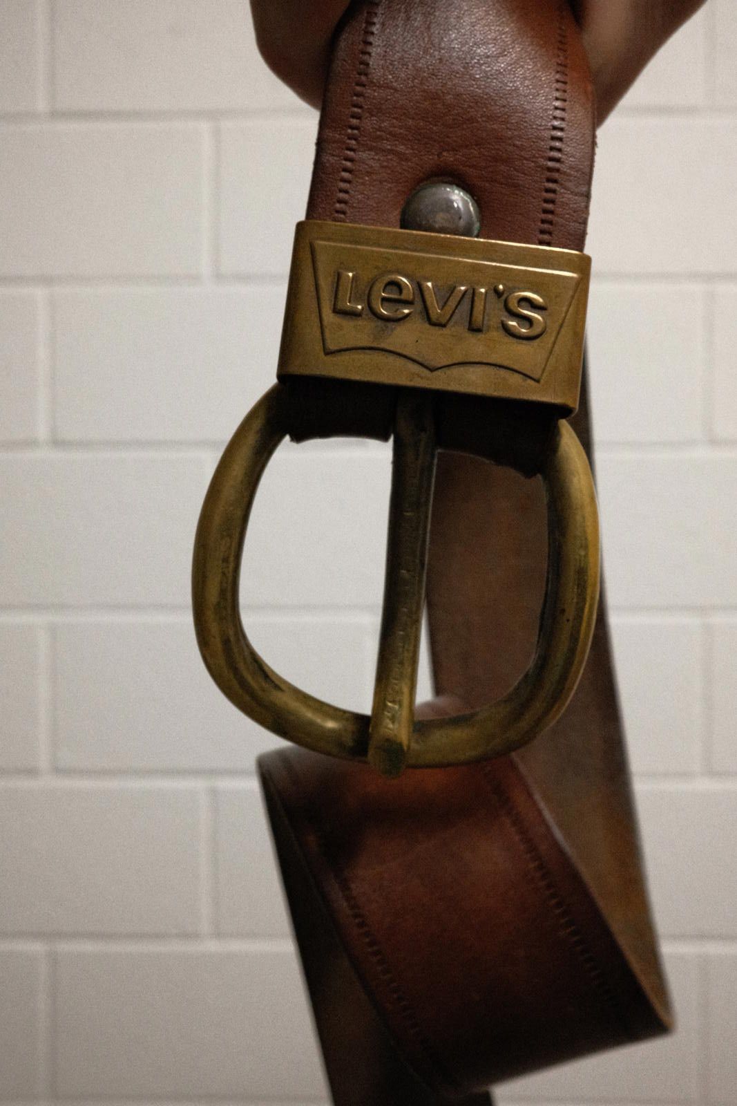 Levi's Levi's Classic Brown Leather Belt with Brass Buckle Size ONE SIZE - 2 Thumbnail