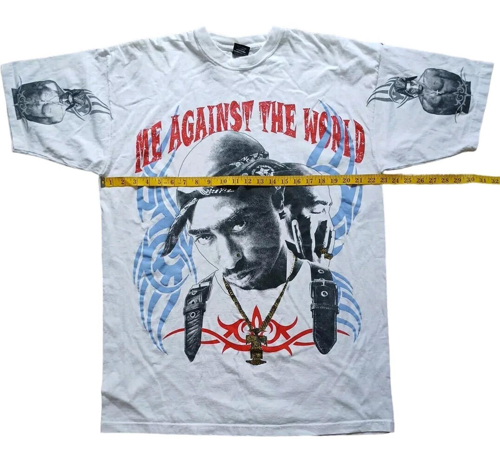 New York Yankees Tupac Me Against The World Hip Hop T-Shirt 3XL 23"x 31" VTG Size US XL / EU 56 / 4 - 5 Thumbnail
