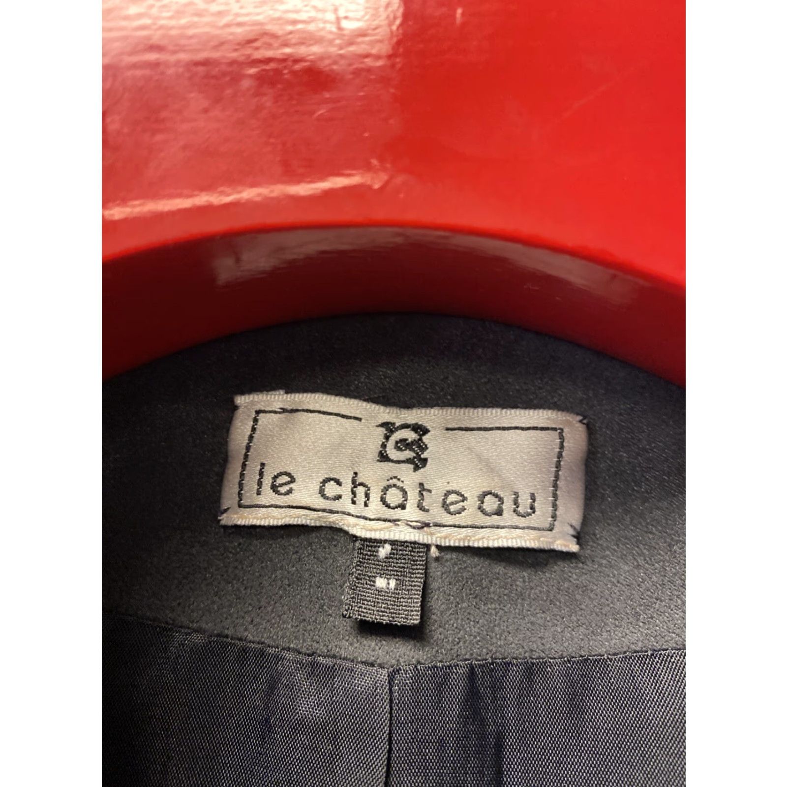 Vintage Le Chateau Womens Blazer Jacket Size M Black Woven Lined Career 125-1 Size M / US 6-8 / IT 42-44 - 3 Thumbnail