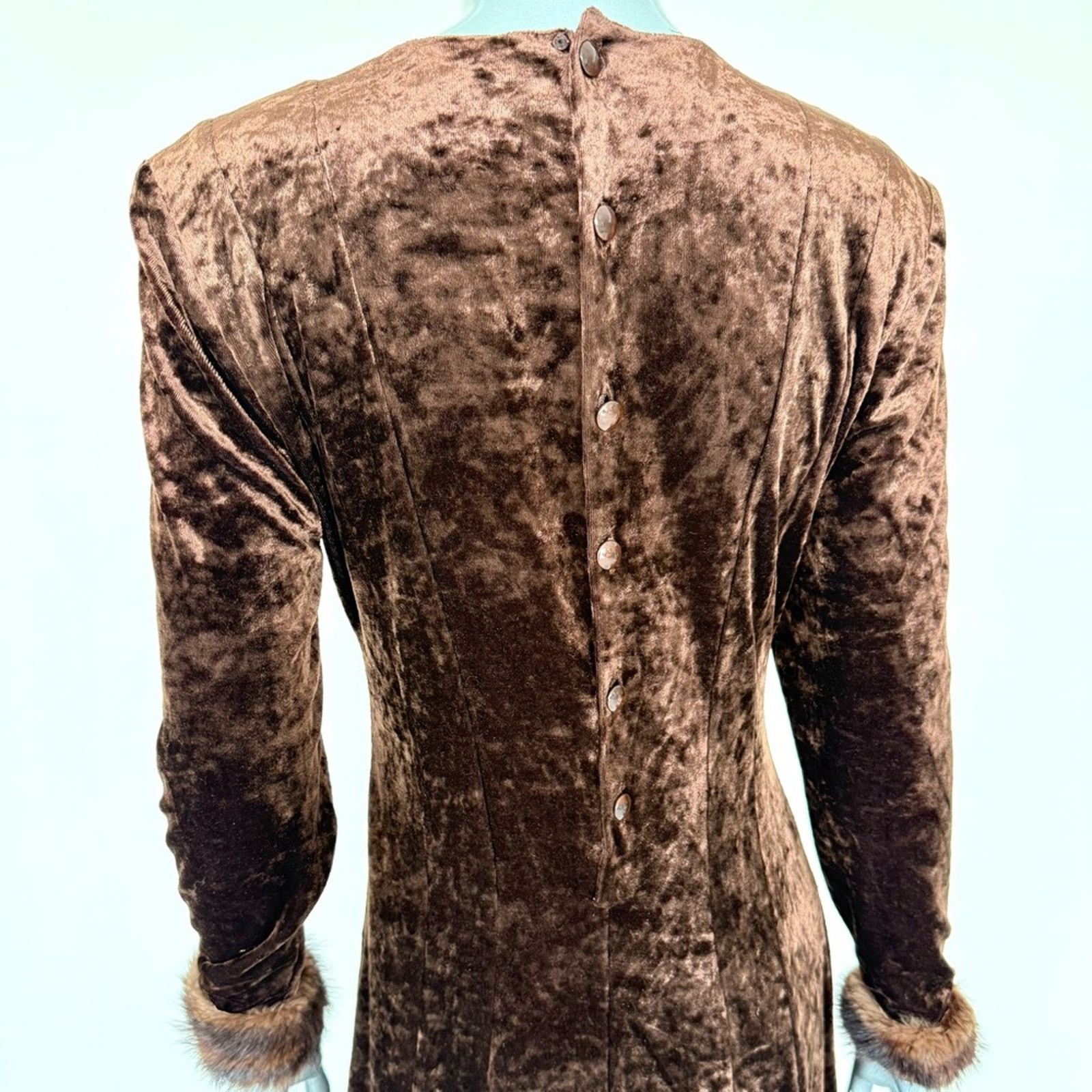 Krizia Krizia women velour dress natural fur size 42 IT or 6 US Size M / US 6-8 / IT 42-44 - 7 Thumbnail