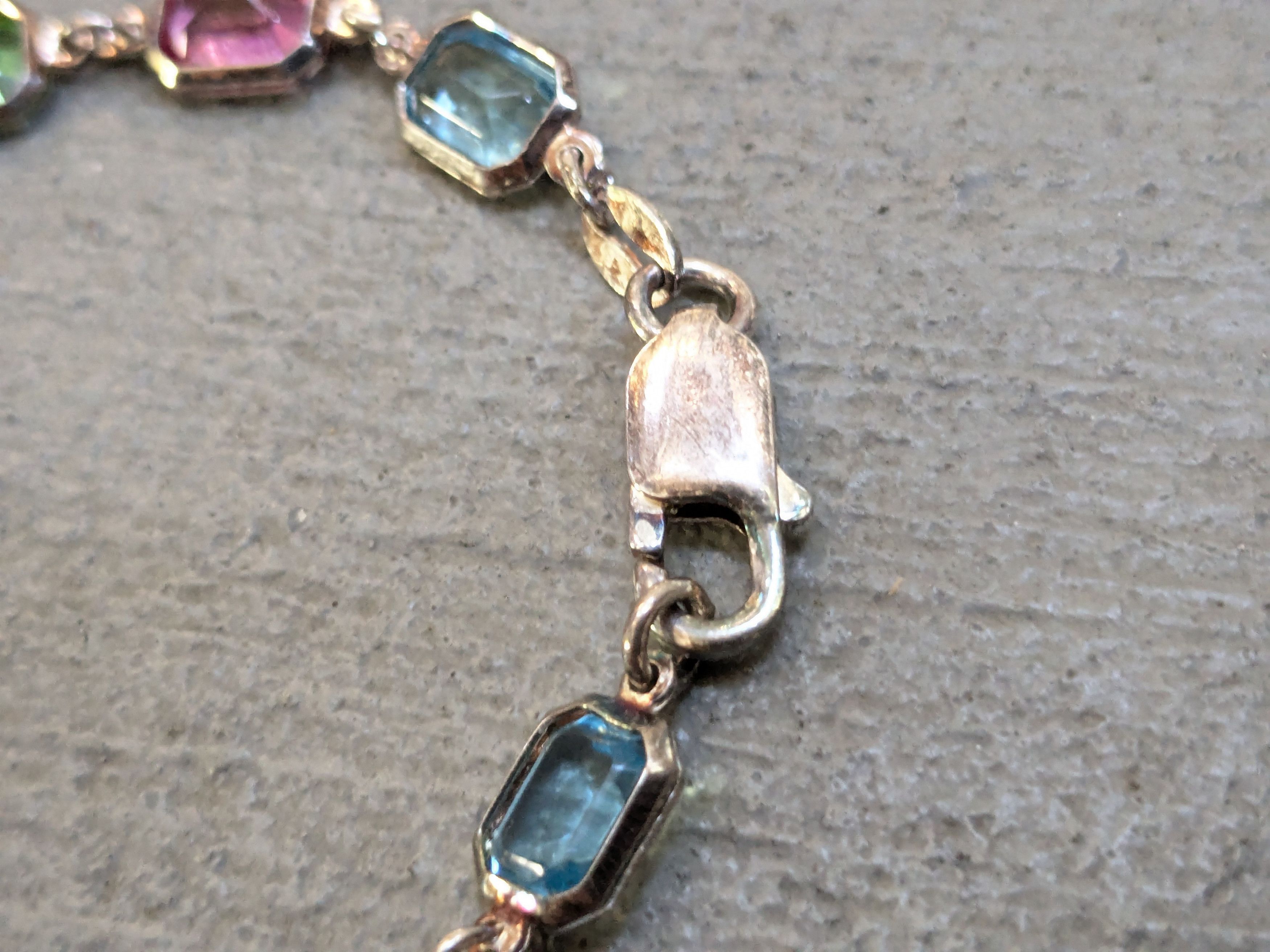 Jewelry × Vintage Vintage Sterling Silver Bracelet Rectangle Chain 7.5" Y2K Size ONE SIZE - 3 Thumbnail