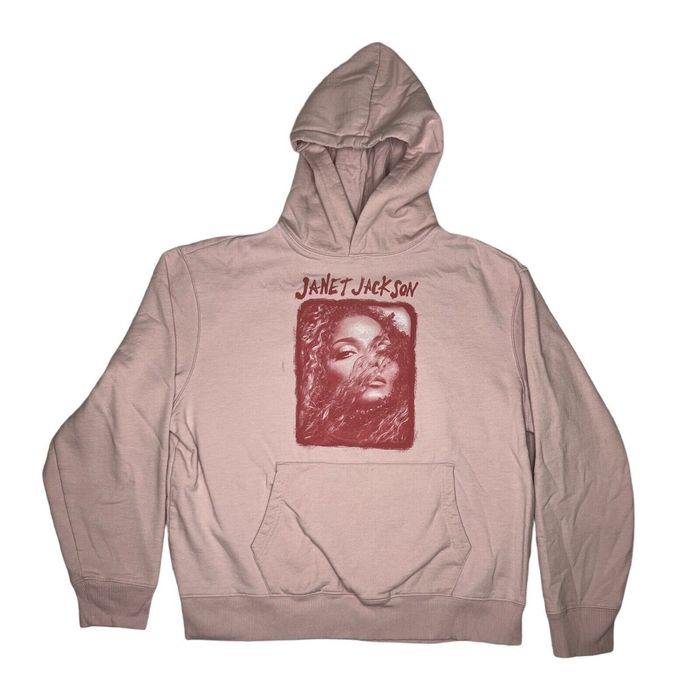 Streetwear Vintage Janet Jackson Hoodie Sweatshirt Size Large Pink Pull ...