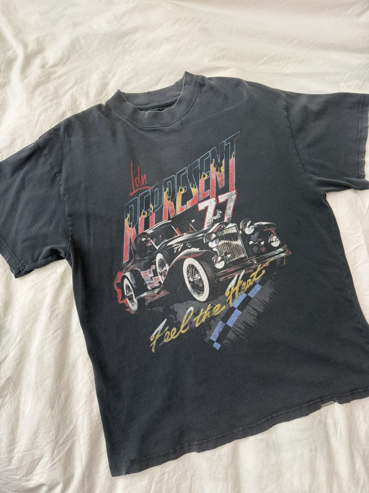 Represent Clo Feel The Heat Car Vintage Black Graphic Tee