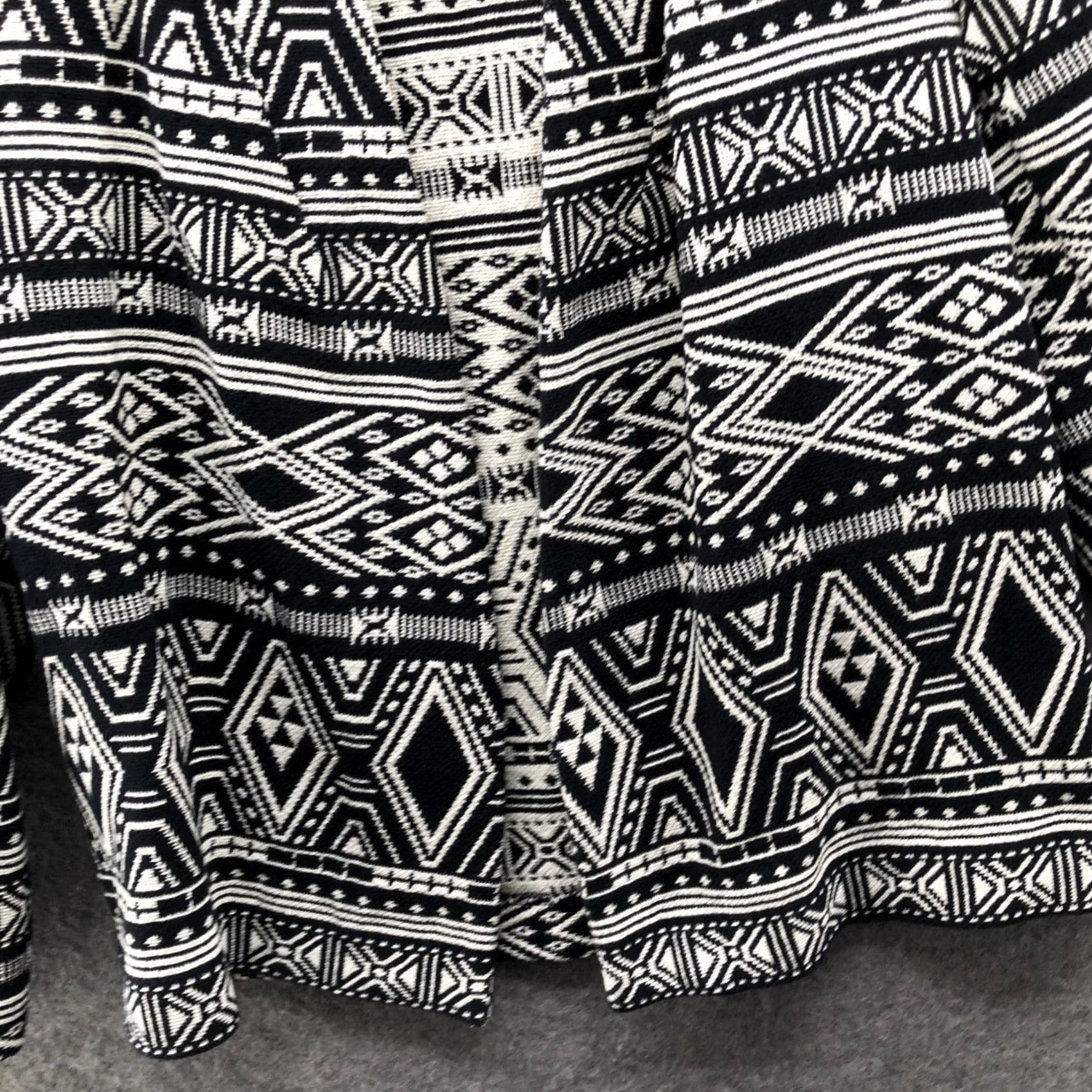 H&M VINTAGE HM Conscious Western Print Jacket Womens 2 Black White Jacquard Open Front Size XS / US 0-2 / IT 36-38 - 4 Thumbnail