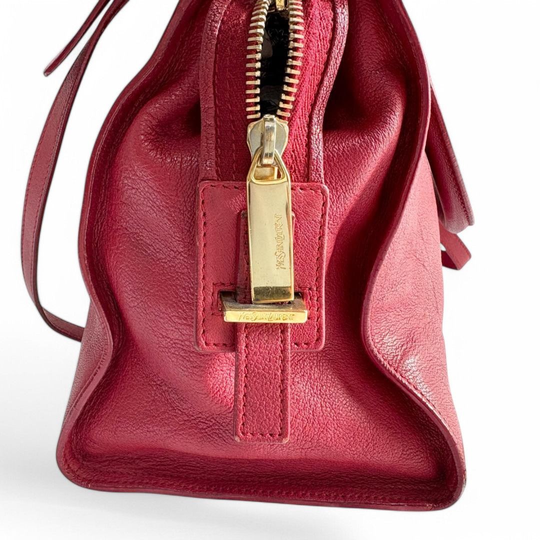 Yves Saint Laurent Yves Saint Laurent - Cabas Chic Handbag YSL Shoulder Bag Red Size ONE SIZE - 9 Thumbnail