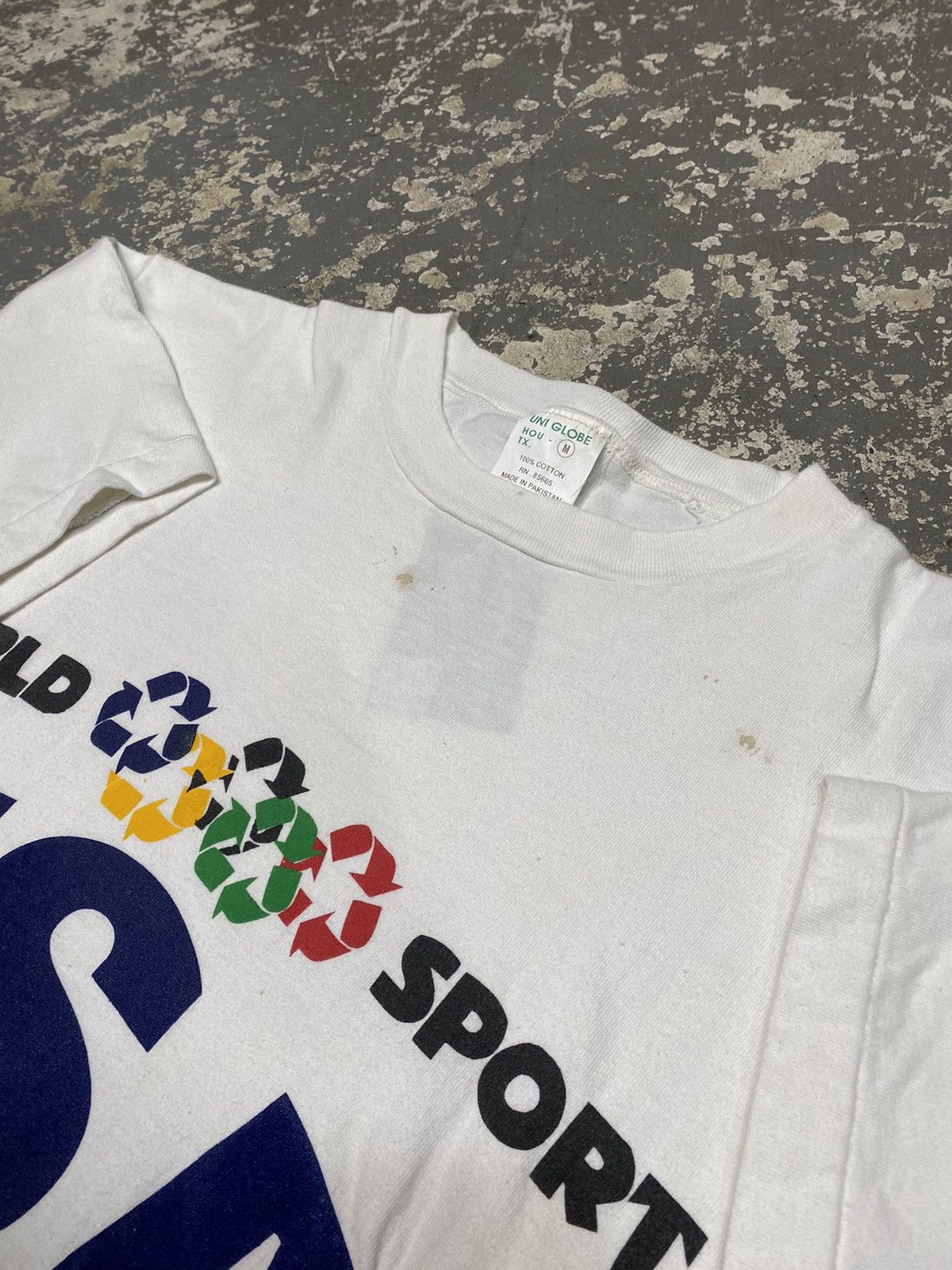Japanese Brand × Vintage Vintage World Sport USA Recycling 90s New Old Stock Tshirt Size US M / EU 48-50 / 2 - 8 Thumbnail