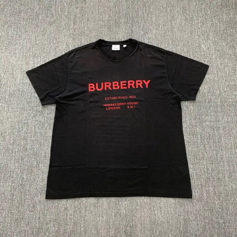 Burberry Burberry Black Cotton T-Shirt for Women Size L / US 10 / IT 46 - 1 Thumbnail
