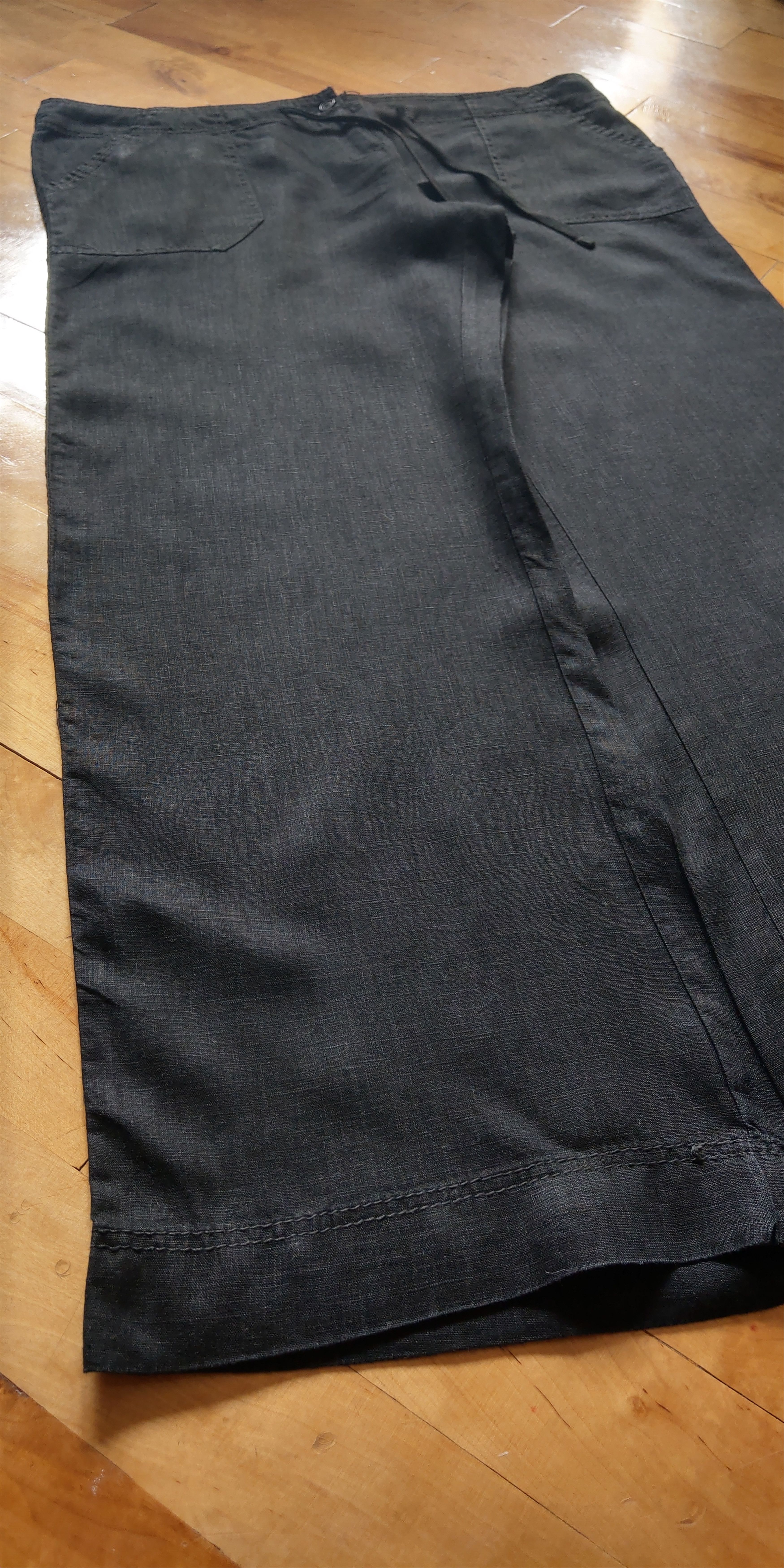 Vintage 100% Linen Pants Wide Minimal Flared y2k Vintage Darkfashion Size US 34 / EU 50 - 2 Thumbnail