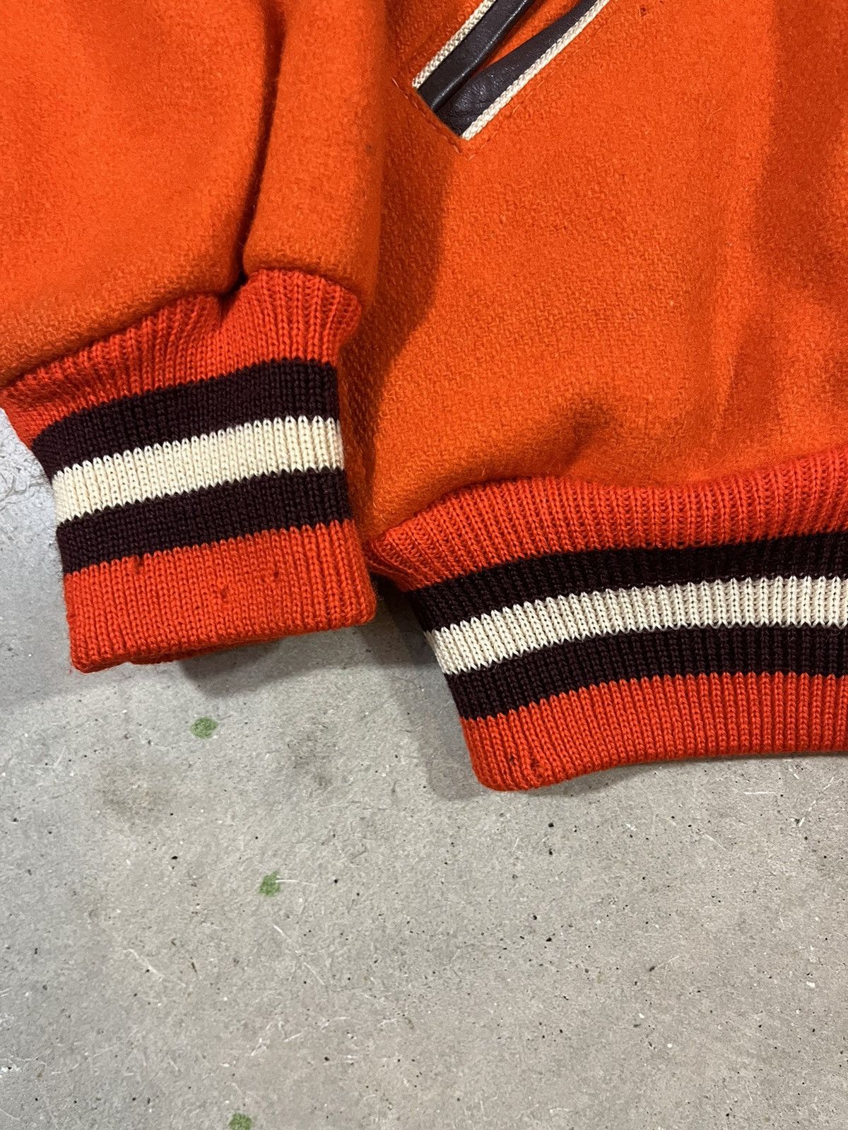 Vintage Vintage 50s Orange Wool Varsity Jacket Size US M / EU 48-50 / 2 - 7 Thumbnail
