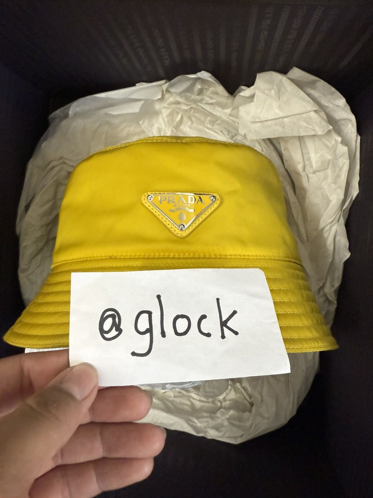 Prada Prada Nylon Bucket Hat Yellow Brand New Size Medium Size ONE SIZE - 3 Thumbnail