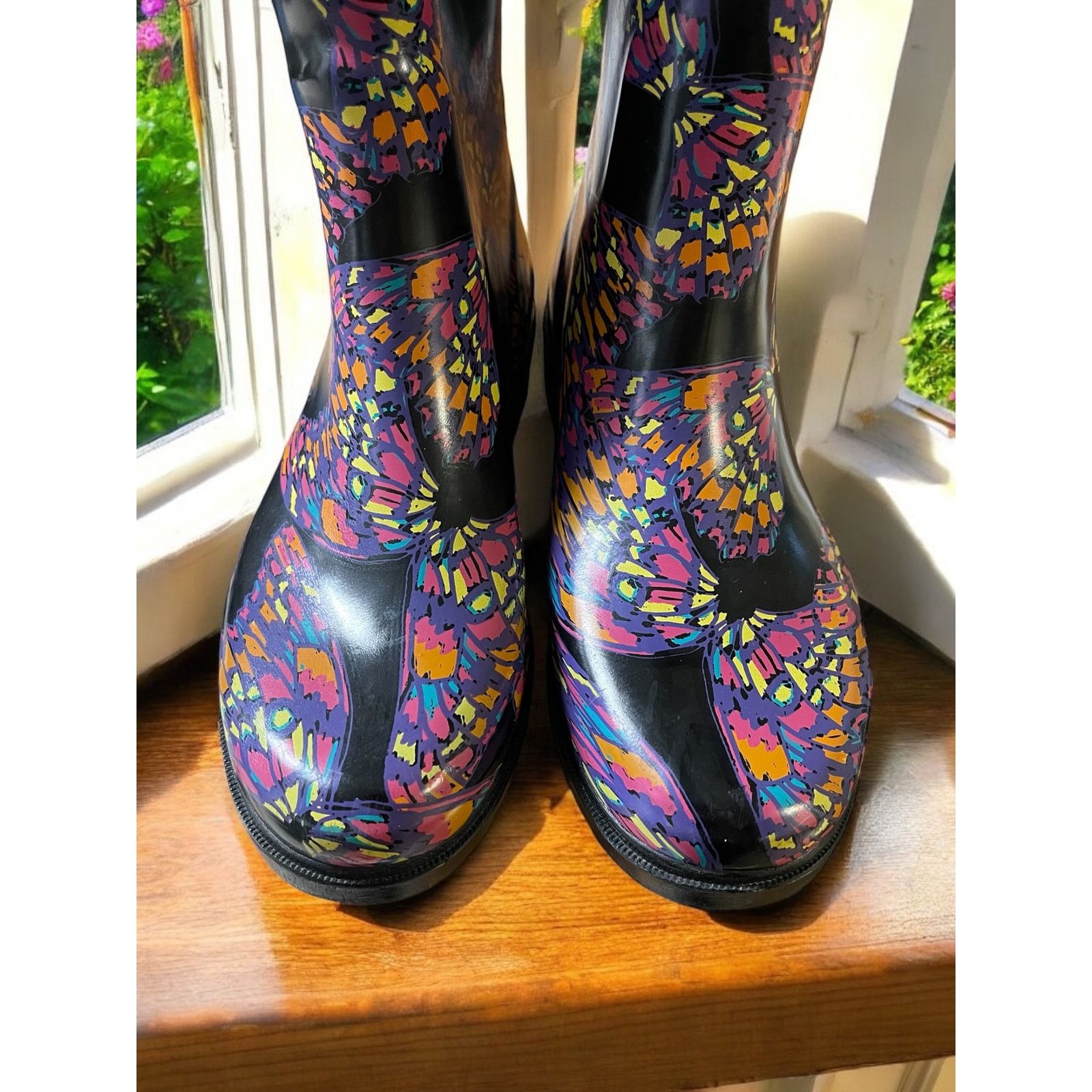 Unknown London CAPELLI Multi Colored Rubber Rain Garden Fashion Boots Sz 8 Size US 8 / IT 38 - 2 Thumbnail