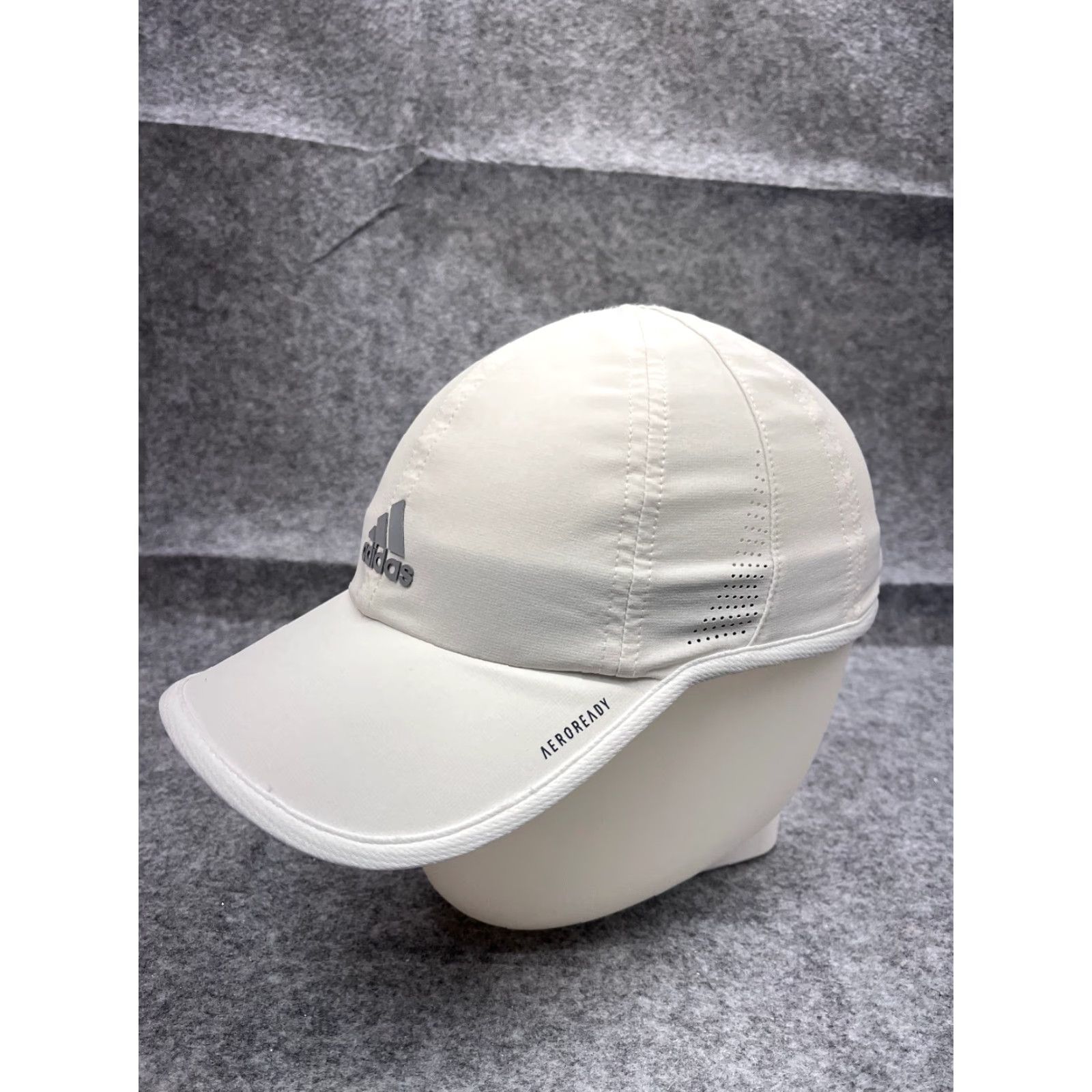 Adidas adidas Hat Cap Strap Back Adult One Size White Polyester Blend Aeroready Run Gym Baseball Cap Mens Size ONE SIZE - 4 Thumbnail