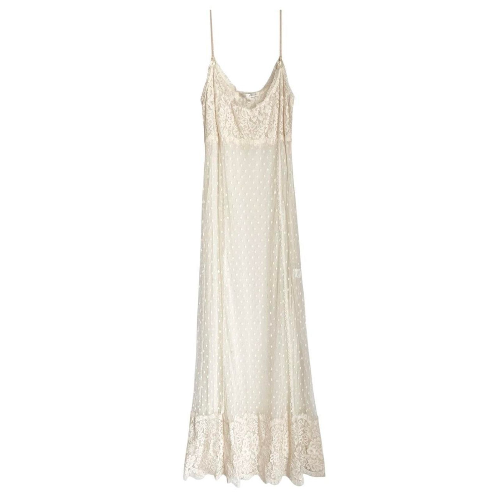 Vintage Deadstock VTG Claire Pettibone sheer lace maxi slip dress Size L / US 10 / IT 46 - 1 Thumbnail