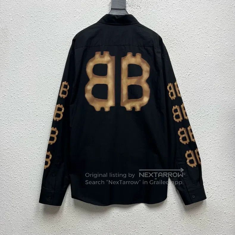 Balenciaga Balenciaga Bitcoin Double B Stripe Logo Black Long Sleeve Size US S / EU 44-46 / 1 - 2 Thumbnail