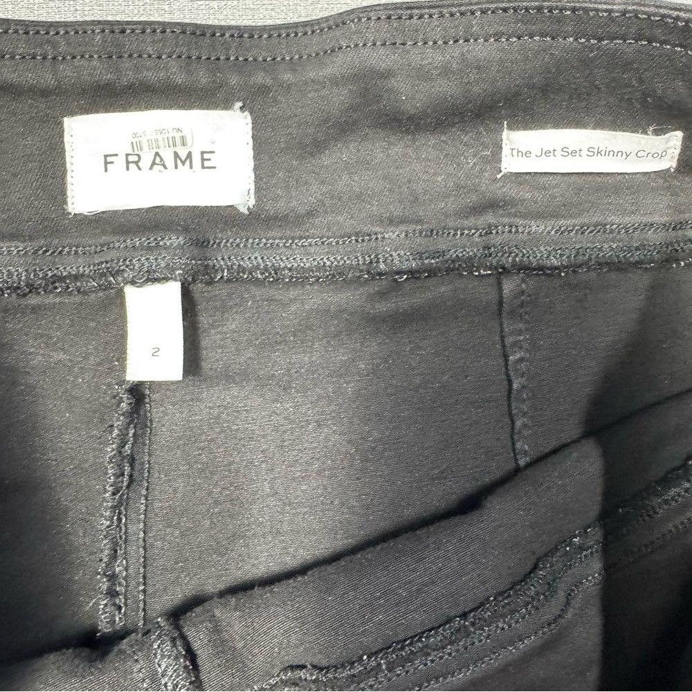 Frame Frame Jet Set Skinny Crop Slit Noir Coated Jeans Size 2 Size 26" / US 2 / IT 38 - 7 Thumbnail