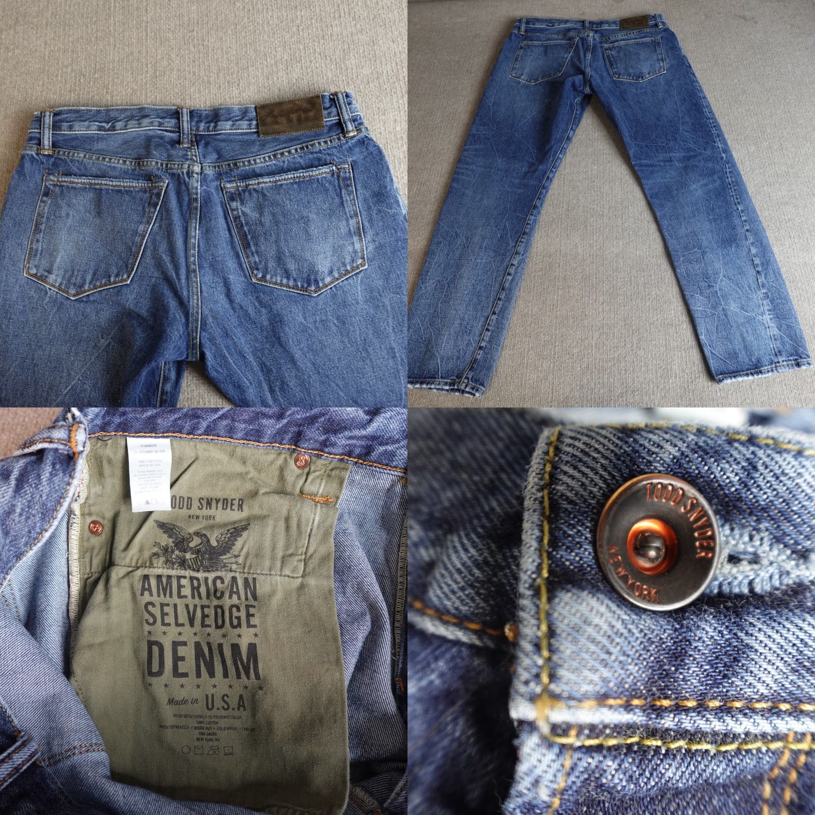 Todd Snyder **Mens Todd Snyder Blue American Selvedge Denim Slim Fit Jeans 34x29** User: **Todd Snyder Mens Blue American Selvedge Denim Slim Fit Jeans 34x29** Size US 34 / EU 50 - 9 Thumbnail