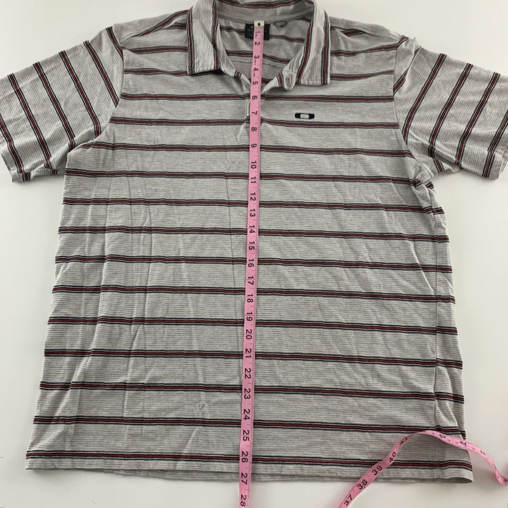 Oakley Oakley Short Sleeve Striped Polo Shirt Men XL Gray Red Size US XL / EU 56 / 4 - 5 Thumbnail
