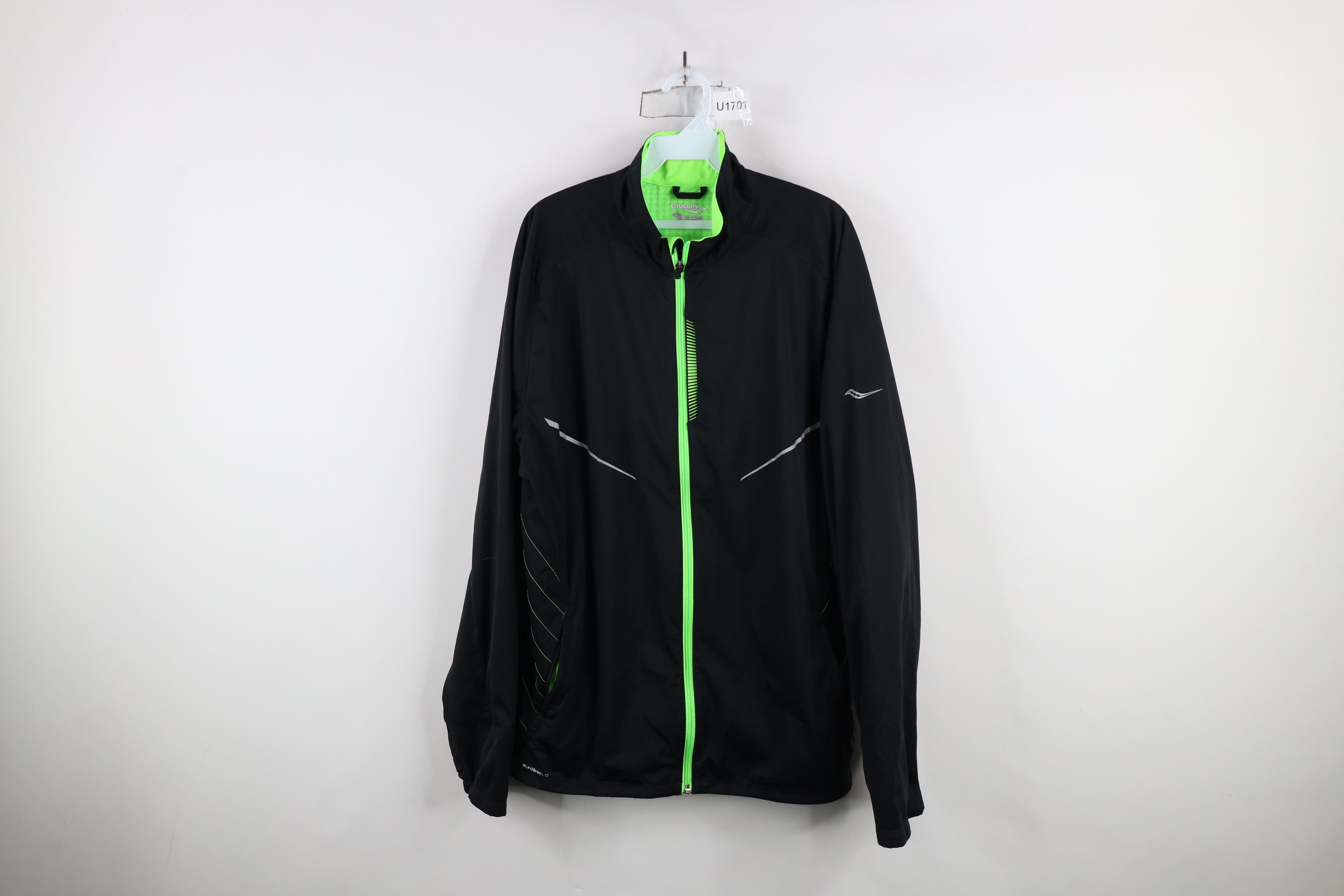 Saucony × Vintage Saucony Running Reflective Running Jogging Full Zip Jacket Size US L / EU 52-54 / 3 - 1 Thumbnail