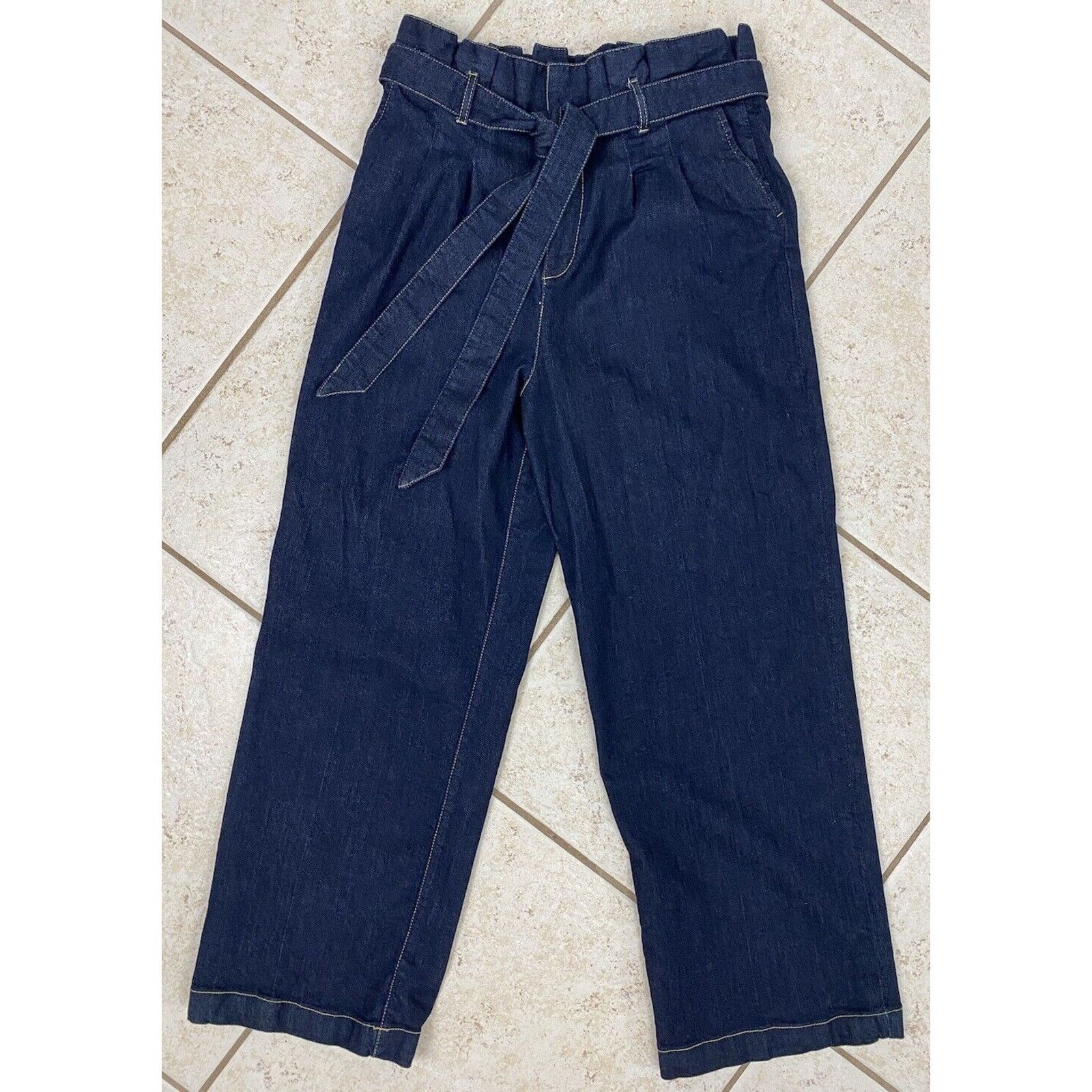 Alice + Olivia Alice + Olivia Denim Jeans Paper Bag Size 6 Tie Belt Wide Size 28" / US 6 / IT 42 - 1 Thumbnail
