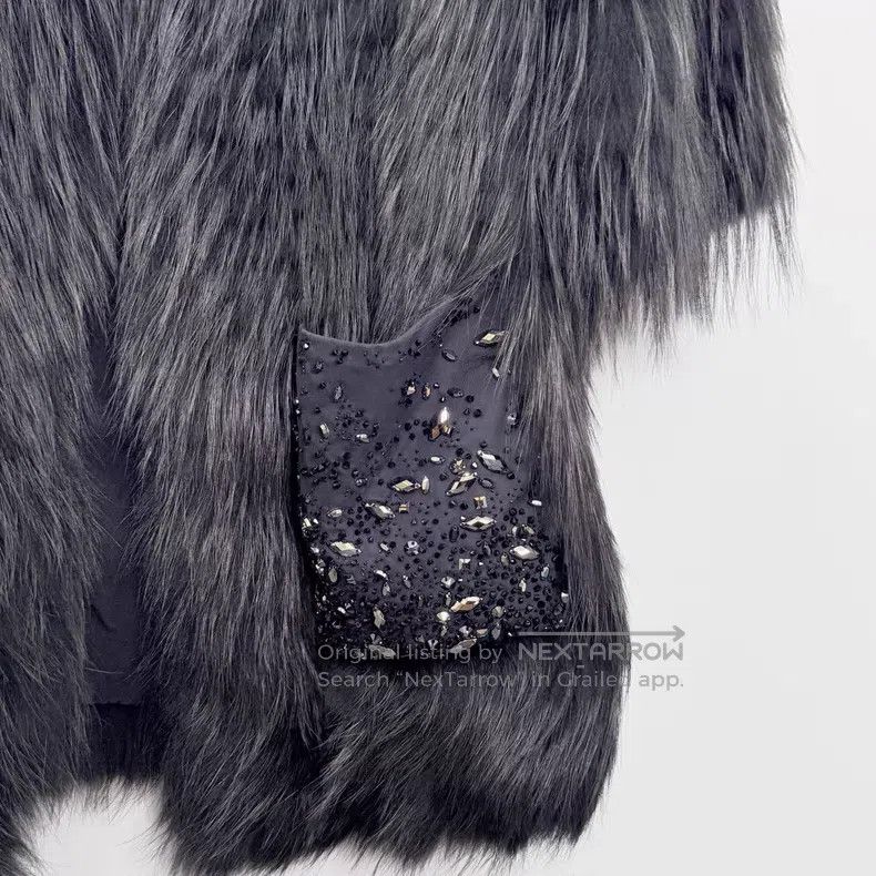 Dior Dior Black Fox Fur Diamond Pocket Fur Coat i Size XS / US 0-2 / IT 36-38 - 2 Thumbnail