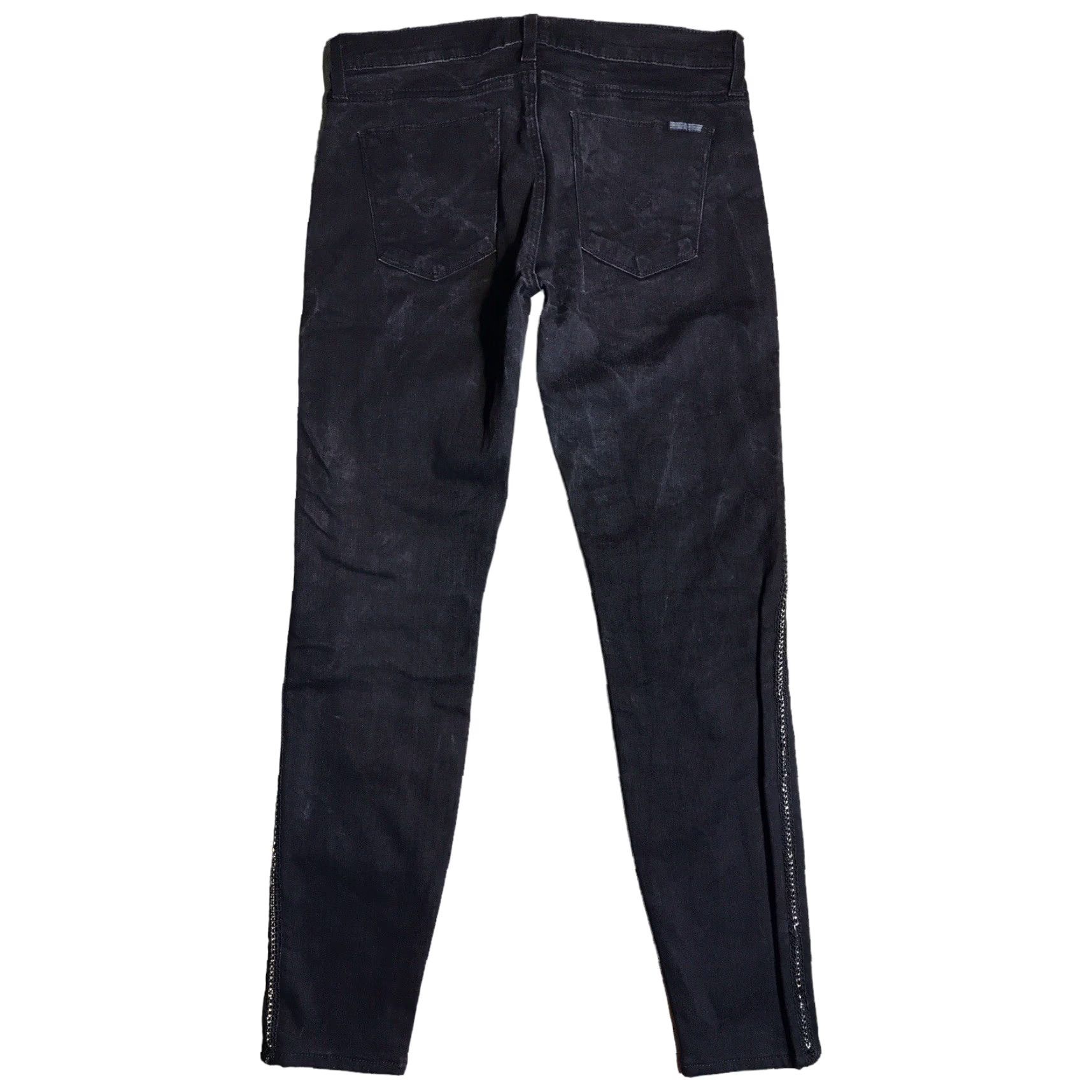 Hudson HUDSON Luna Jeans Womens 27 X 27 Inseam Black Super Skinny Crop Chain Sides Size 27" / US 4 / IT 40 - 2 Thumbnail