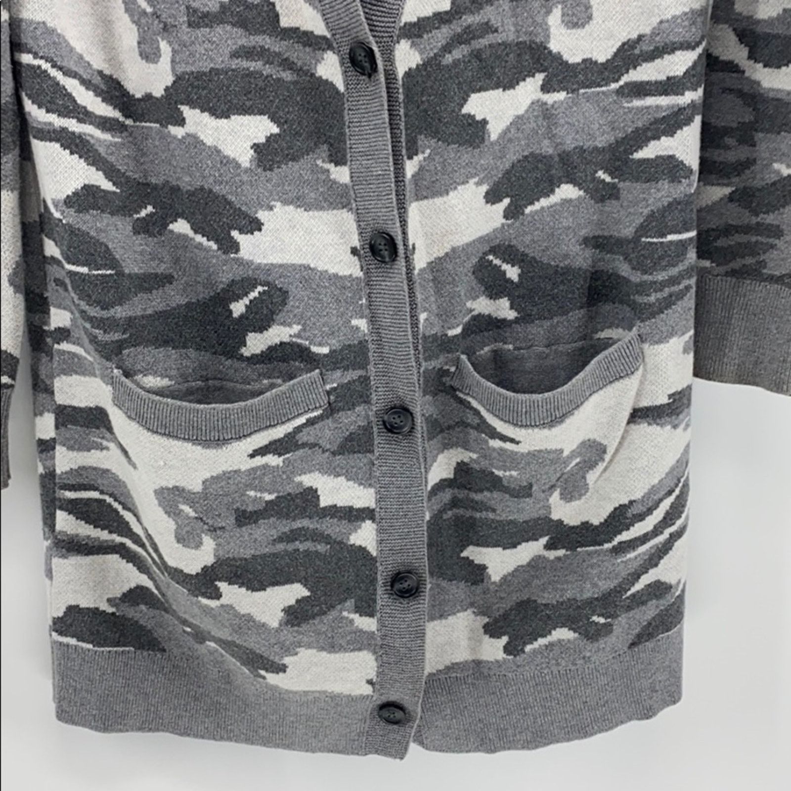 Lucky Brand Lucky Brand camouflage grey longline cardigan size XS Size XS / US 0-2 / IT 36-38 - 3 Thumbnail