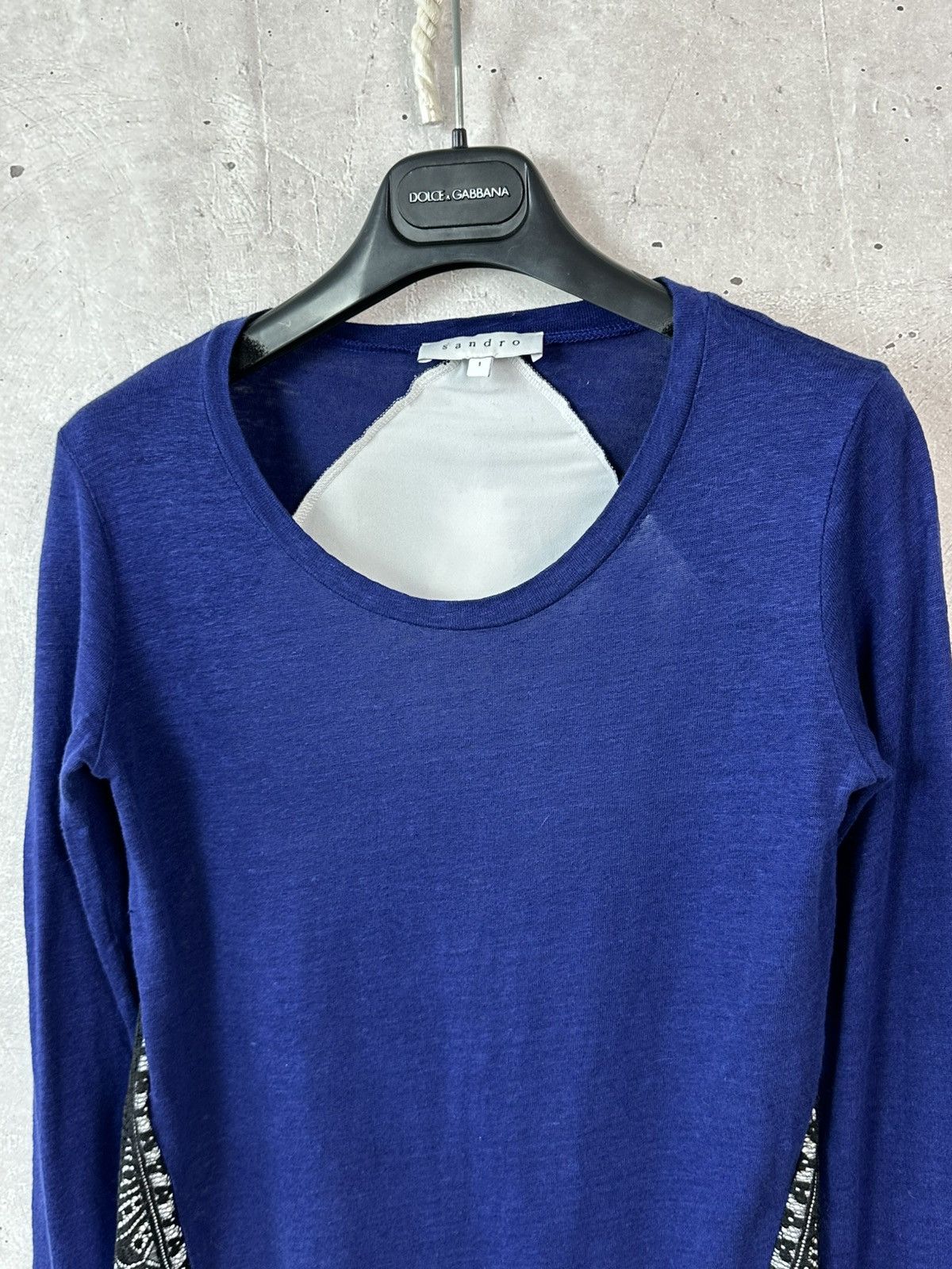 Sandro Sandro Linen Blue Long Sleeve Women’s Jumper Size S / US 4 / IT 40 - 2 Thumbnail