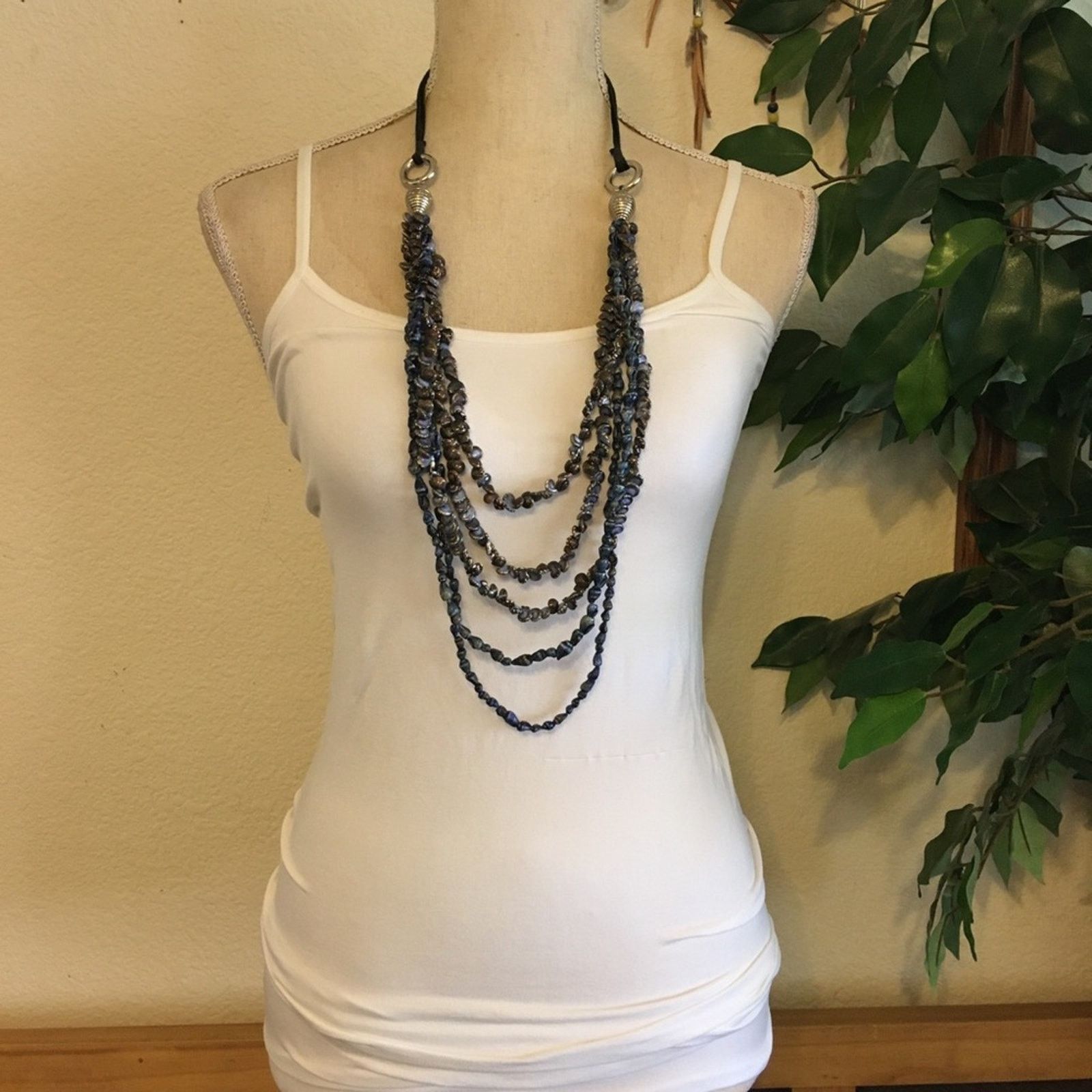 Vintage Vintage multi strand purple painted shell necklace Size ONE SIZE - 3 Thumbnail