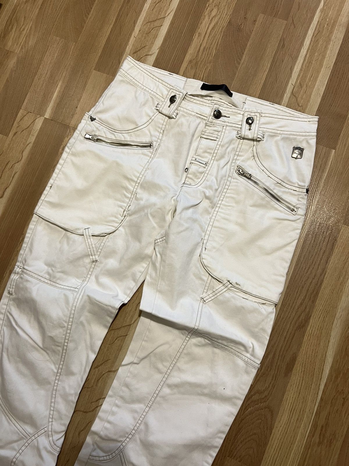 Hysteric Glamour × Japanese Brand × Vintage VINTAGE JUNYA WATANABE BALENCIAGA STYLE CARGO PANTS WHITE Size US 34 / EU 50 - 4 Thumbnail