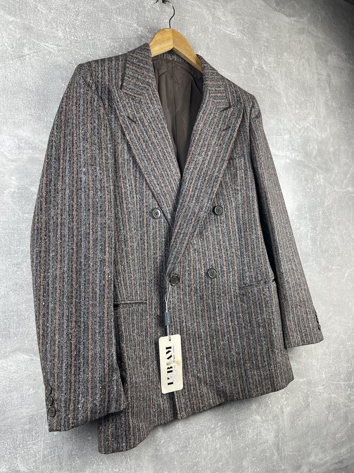 Lubiam Lubiam Luxury Old Money Wool Stripped Doublebreasted Suit Size 48L - 4 Thumbnail