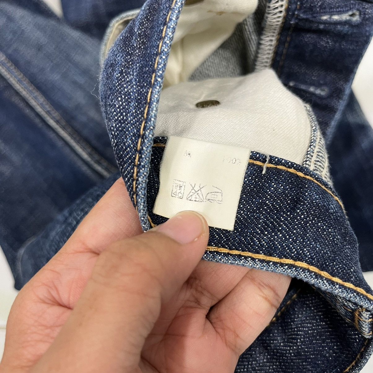 20471120 Vintage Stiff Denim Jeans Size 34" / US 12 / IT 48 - 20 Thumbnail