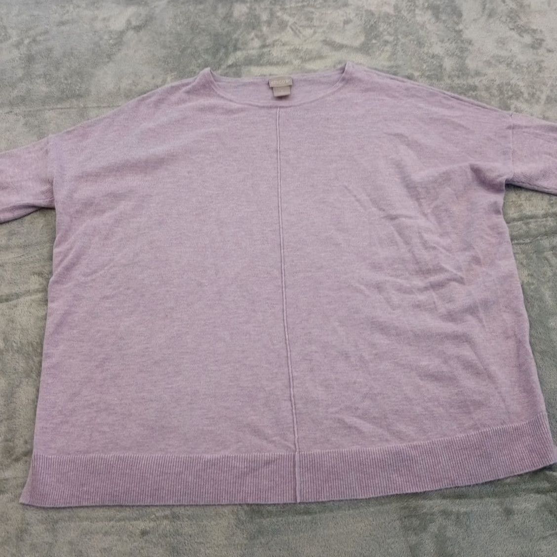 Vintage Chico's Sweater Womens Pullover Long Sleeve Round Neck Purple M Regular Knit Cashmere Blend Nylon Polyester Rayon, Solid, Vintage No, 2000s-2020s Size M / US 6-8 / IT 42-44 - 4 Thumbnail