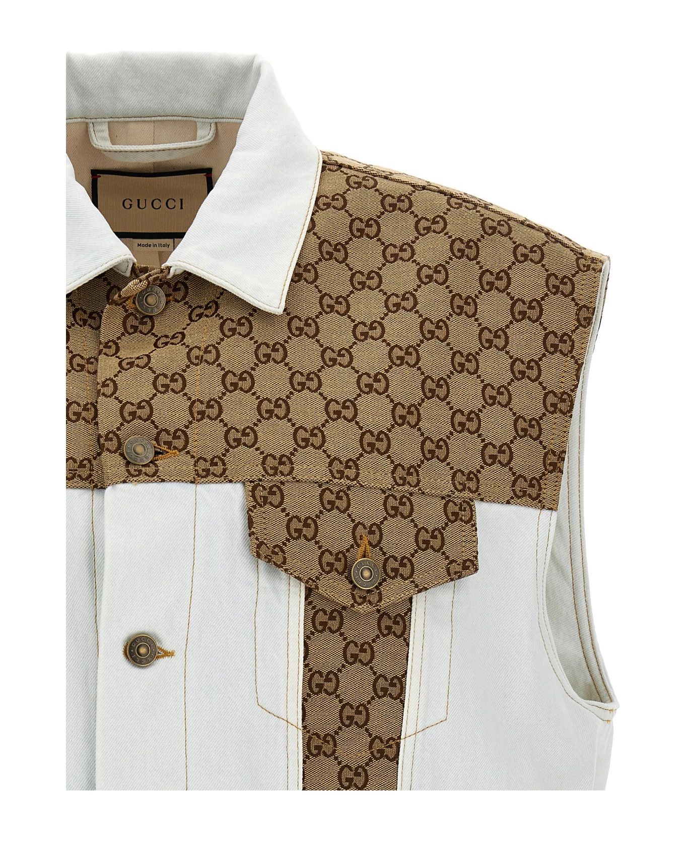 Gucci o1loc1c0226 756350 Washed Organic Denim Vest With GG Size US S / EU 44-46 / 1 - 3 Thumbnail
