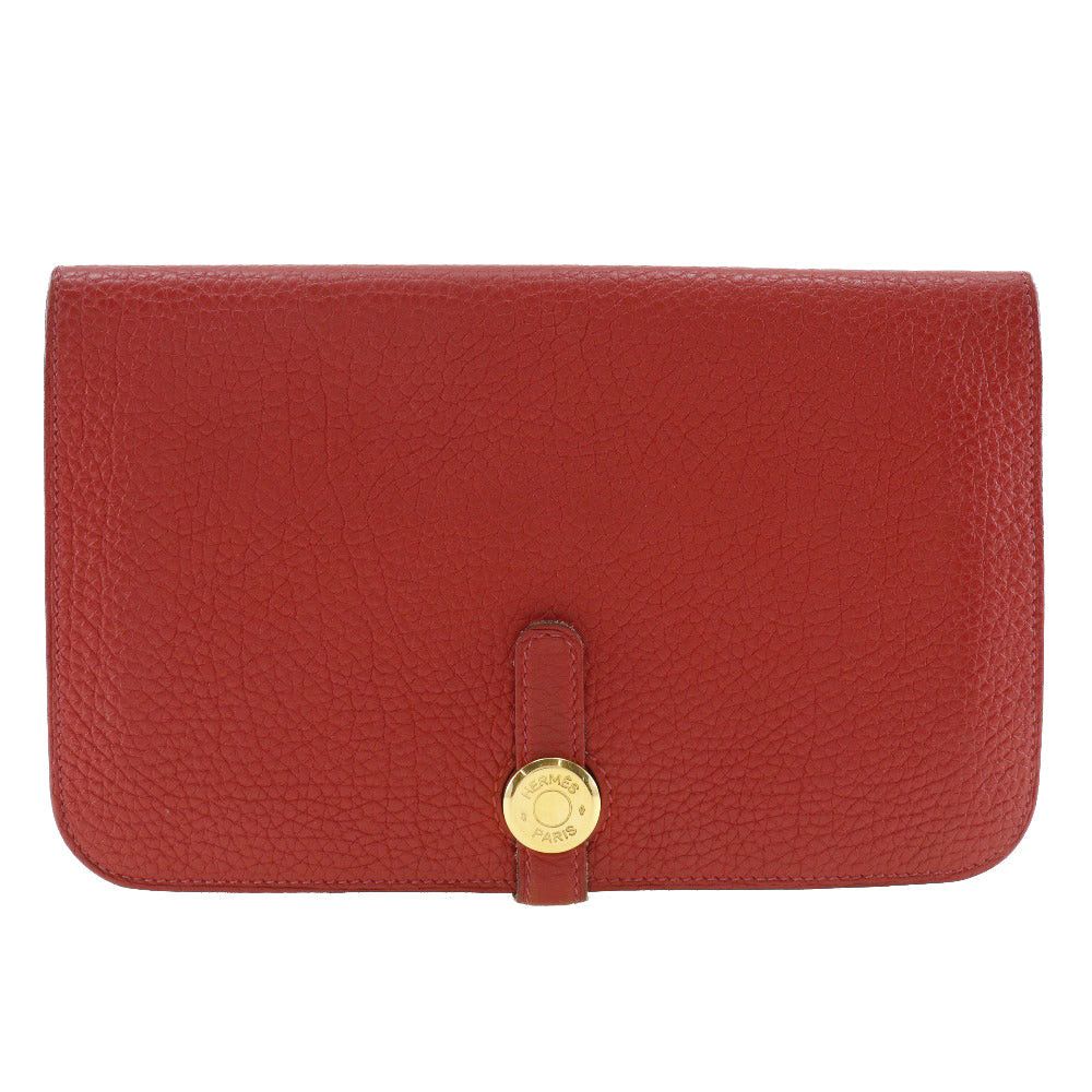 image of Hermes Dogon Wallet in Red, Women's