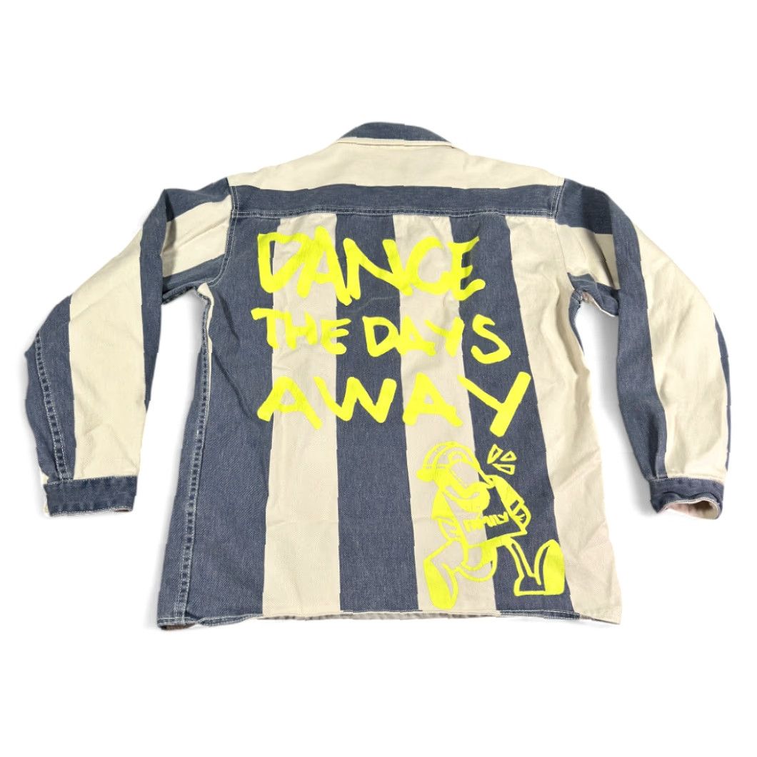 Zara Zara Shirt Adult SMALL Blue White Striped Denim Jean Graffiti Dance Days Away Size US S / EU 44-46 / 1 - 2 Thumbnail