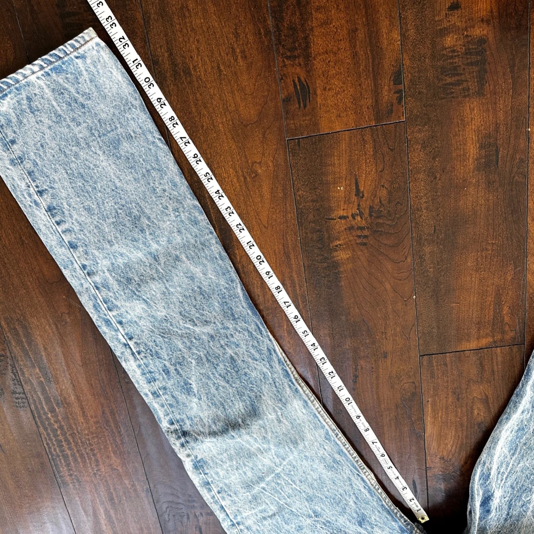Levi's VTG 90s Levis 501 Button Fly 33x34 USA Tag Jeans Acid Wash 80s Act 30x33 Size US 33 - 4 Thumbnail