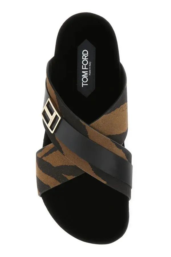 Tom Ford o1w1db11224 J1370T Slides in Black Brown Size US 9 / EU 42 - 3 Thumbnail