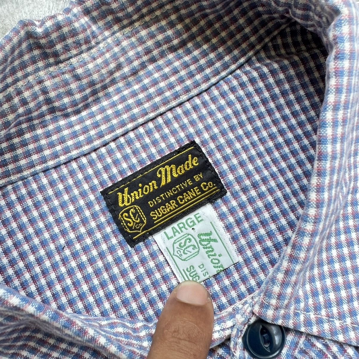 Sugar Cane 2000s Sugar Cane Work Wear Gingham Button Longsleeve Shirt Size US XL / EU 56 / 4 - 4 Thumbnail