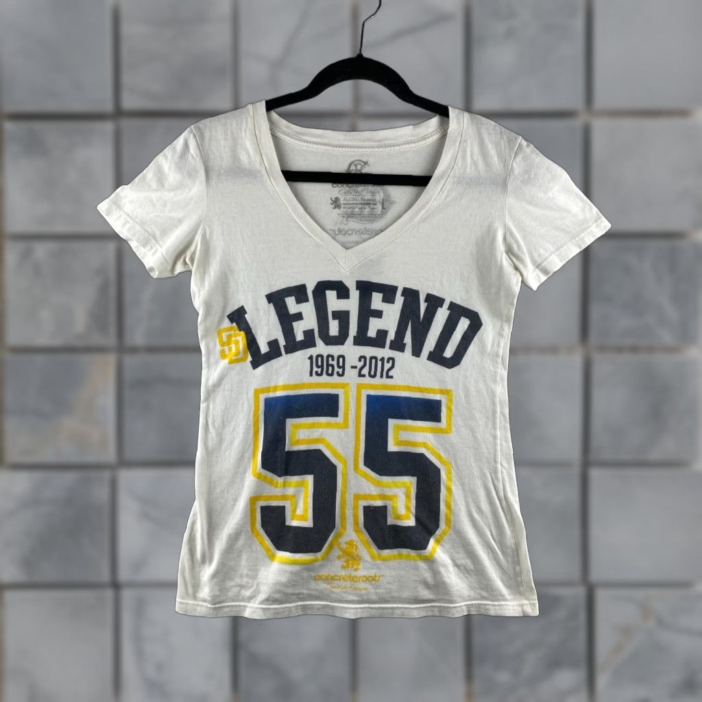 Roots Concrete Roots Shirt Womens L White V-Neck Cap Sleeve San Diego T-Shirt Graphic Size L / US 10 / IT 46 - 1 Thumbnail