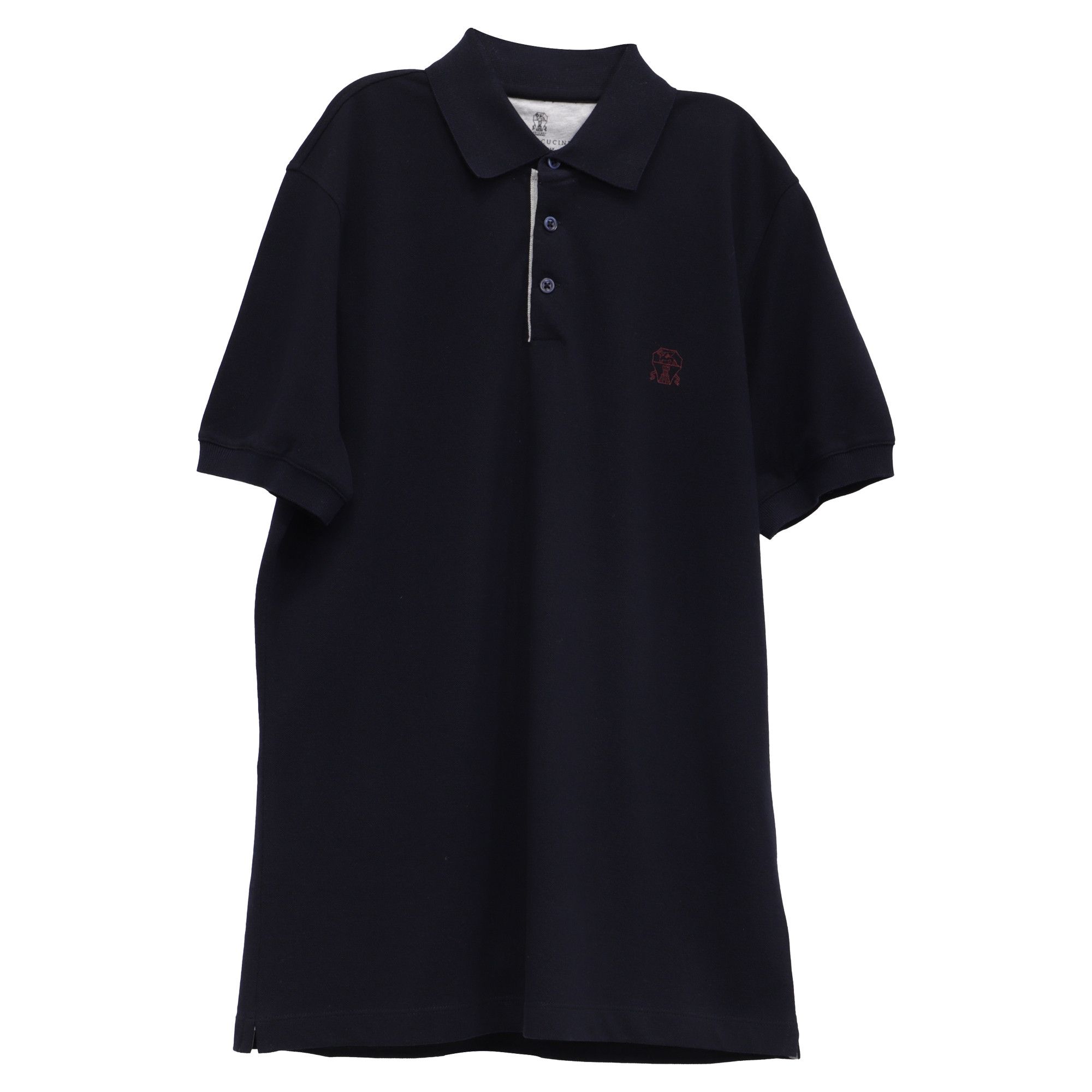 Brunello Cucinelli Brunello Cucinelli Logo Embroidered Polo Shirt in Navy Blue Size US XS / EU 42 / 0 - 1 Thumbnail