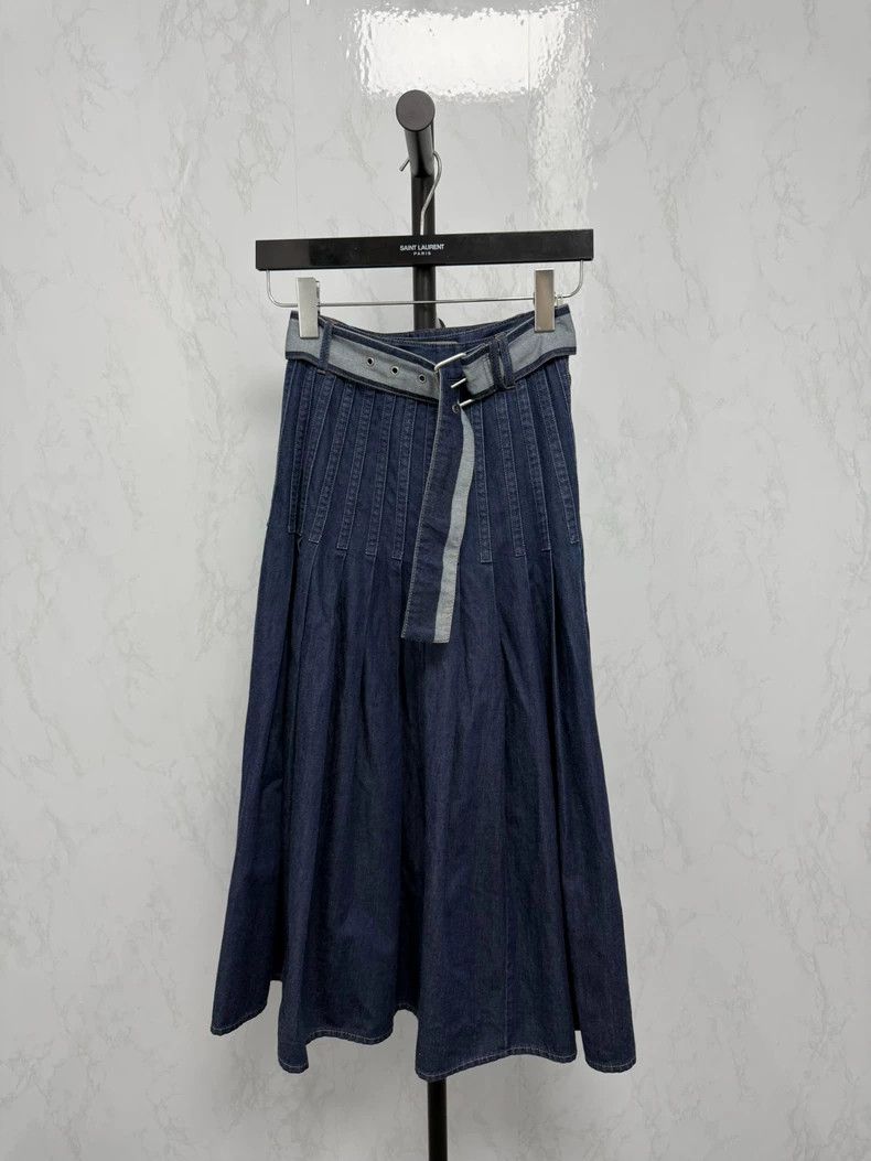 Dior Dior Classic slogan belt pleated denim skirt Size 42" / US 20 - 1 Thumbnail