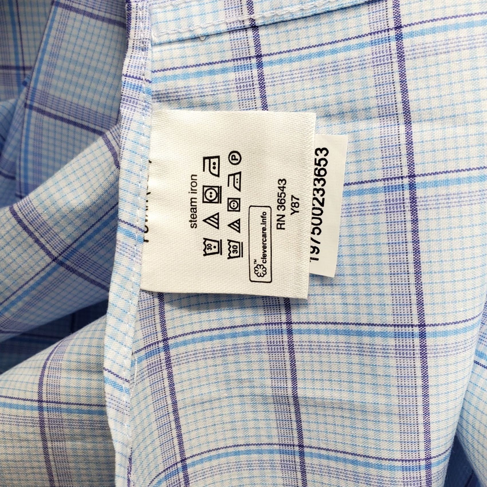 Van Heusen Van Heusen Mens Dress Shirt 18 Multicolor Plaid Tall 18 Wrinkle Free Easy Care 55.5 Chest 34 Length NWT Mens Size 48R - 6 Thumbnail