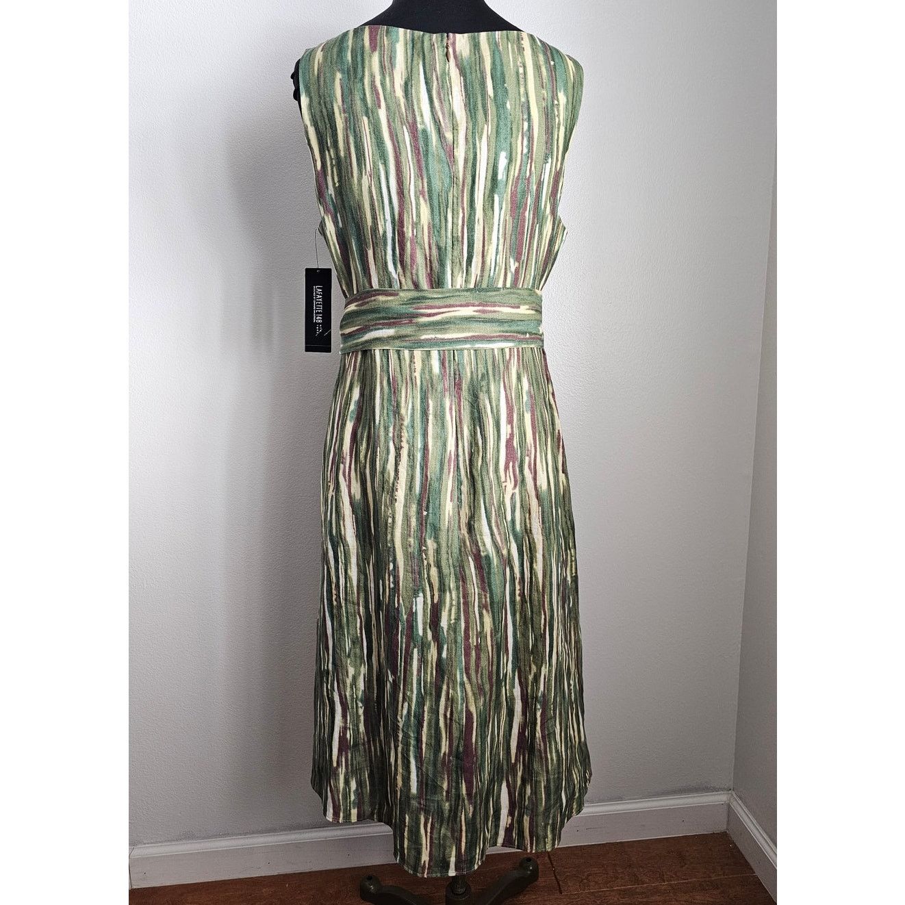 Lafayette 148 LAFAYETTE 148 Summer Sleeveless Green Linen Dress 14 $498 Size XL / US 12-14 / IT 48-50 - 3 Thumbnail