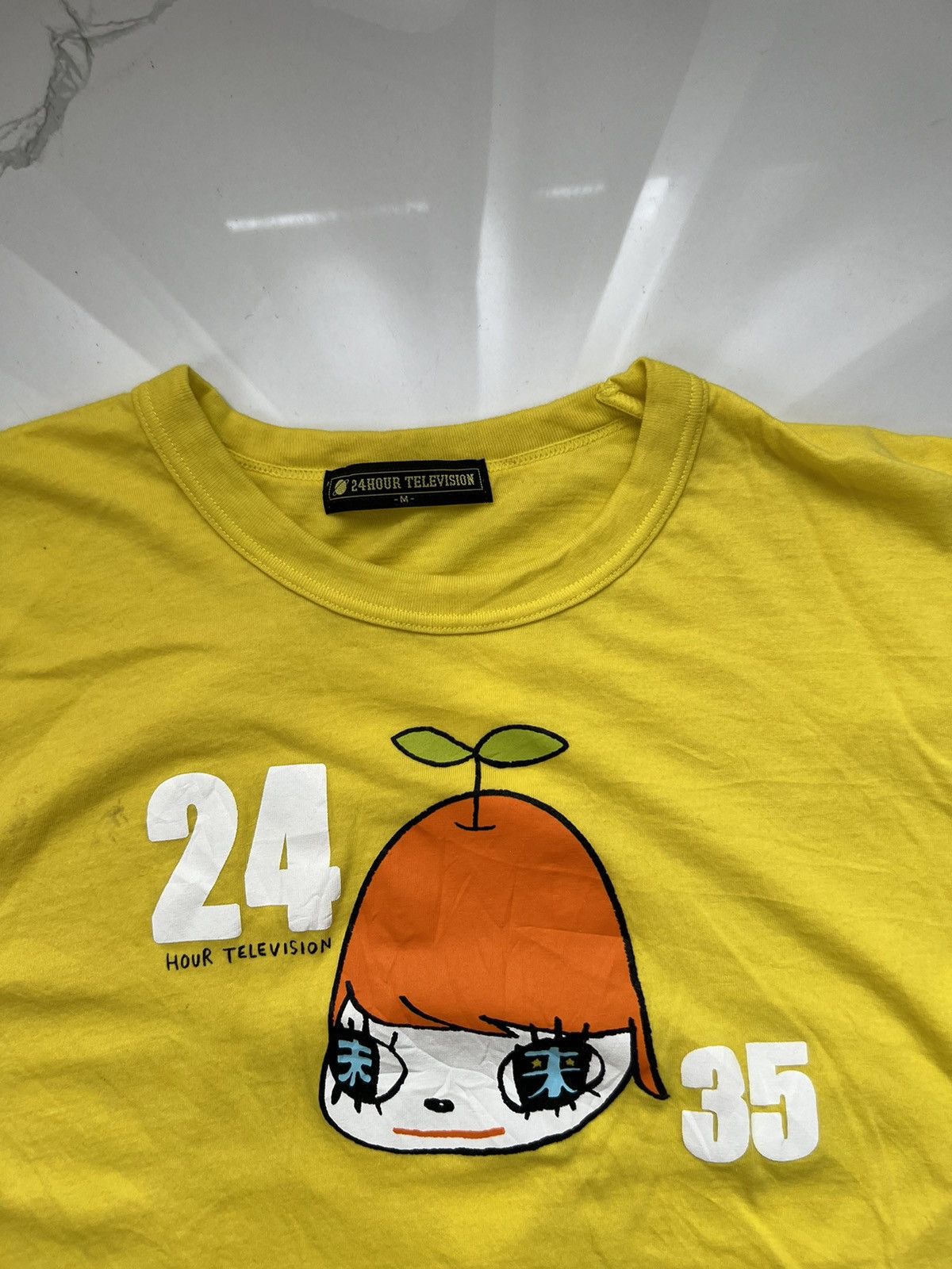 Japanese Brand × Vintage 24 HOUR TELEVISION Y2K GIRL PEACH LOGO RARE DISTRESSED TEE Size US S / EU 44-46 / 1 - 5 Thumbnail