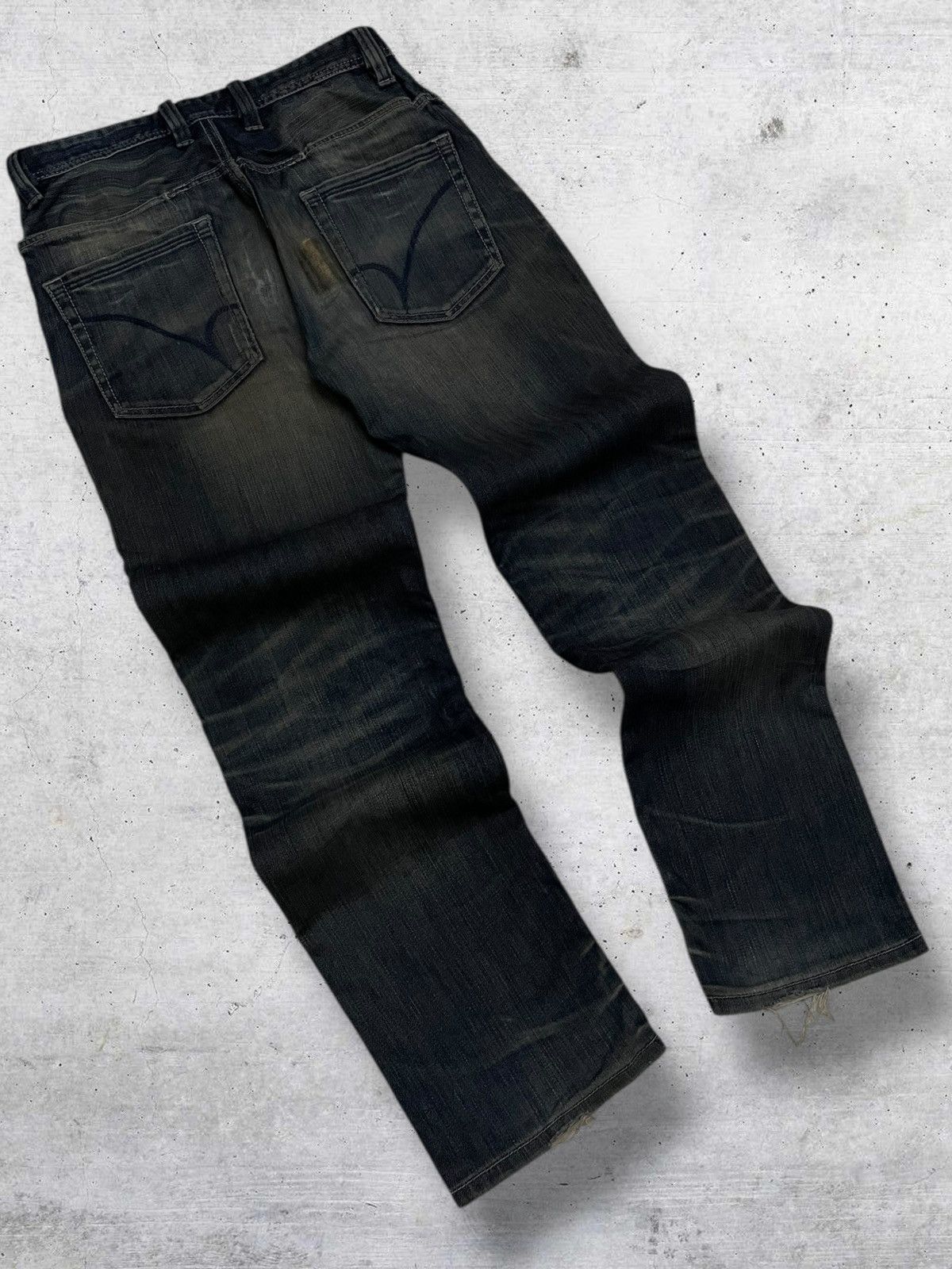 If Six Was Nine VINTAGE BACK NUMBER OG DESIGNER JAPAN 90 MUDWASH STYLE DENIM Size US 28 / EU 44 - 9 Thumbnail
