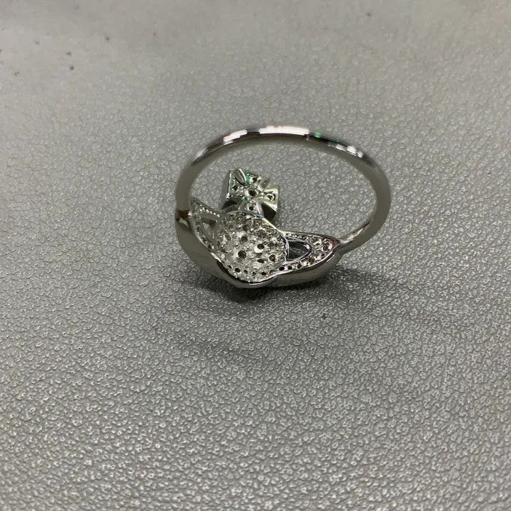 Vivienne Westwood Vivienne Westwood Silver Crystal Saturn Ring Size ONE SIZE - 8 Thumbnail