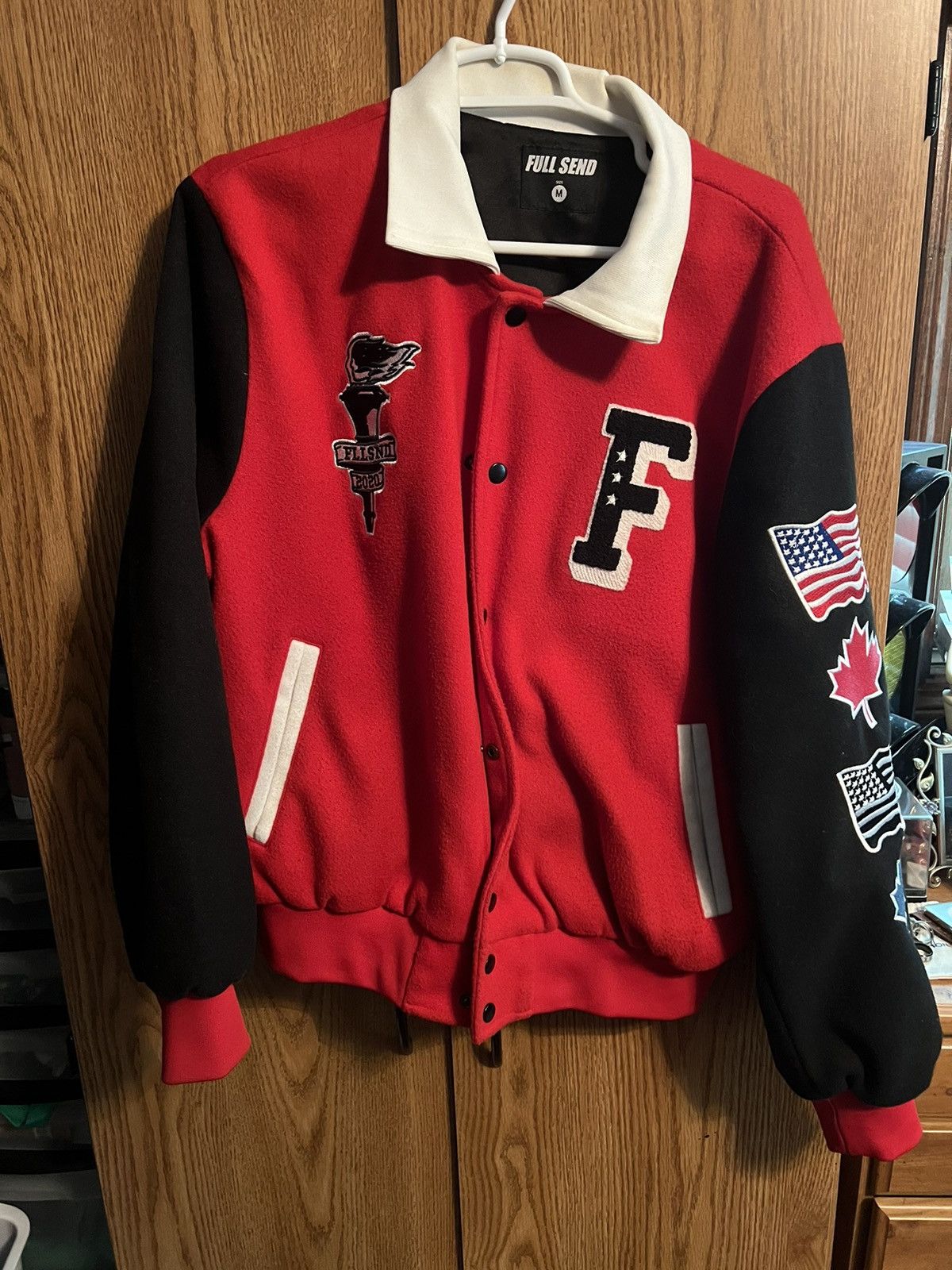Full Send Full send red varsity jacket Size US M / EU 48-50 / 2 - 1 Thumbnail