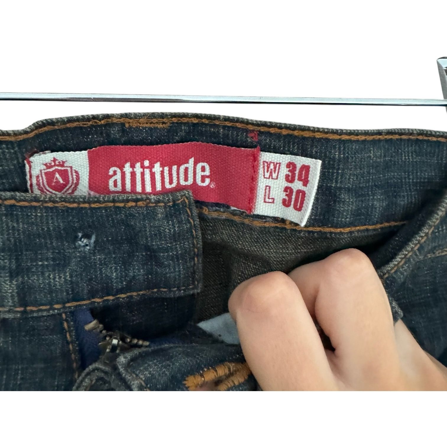 Vintage Vintage NTW Attitude Straight Leg Denim Jeans 34x30 Size US 34 / EU 50 - 10 Thumbnail